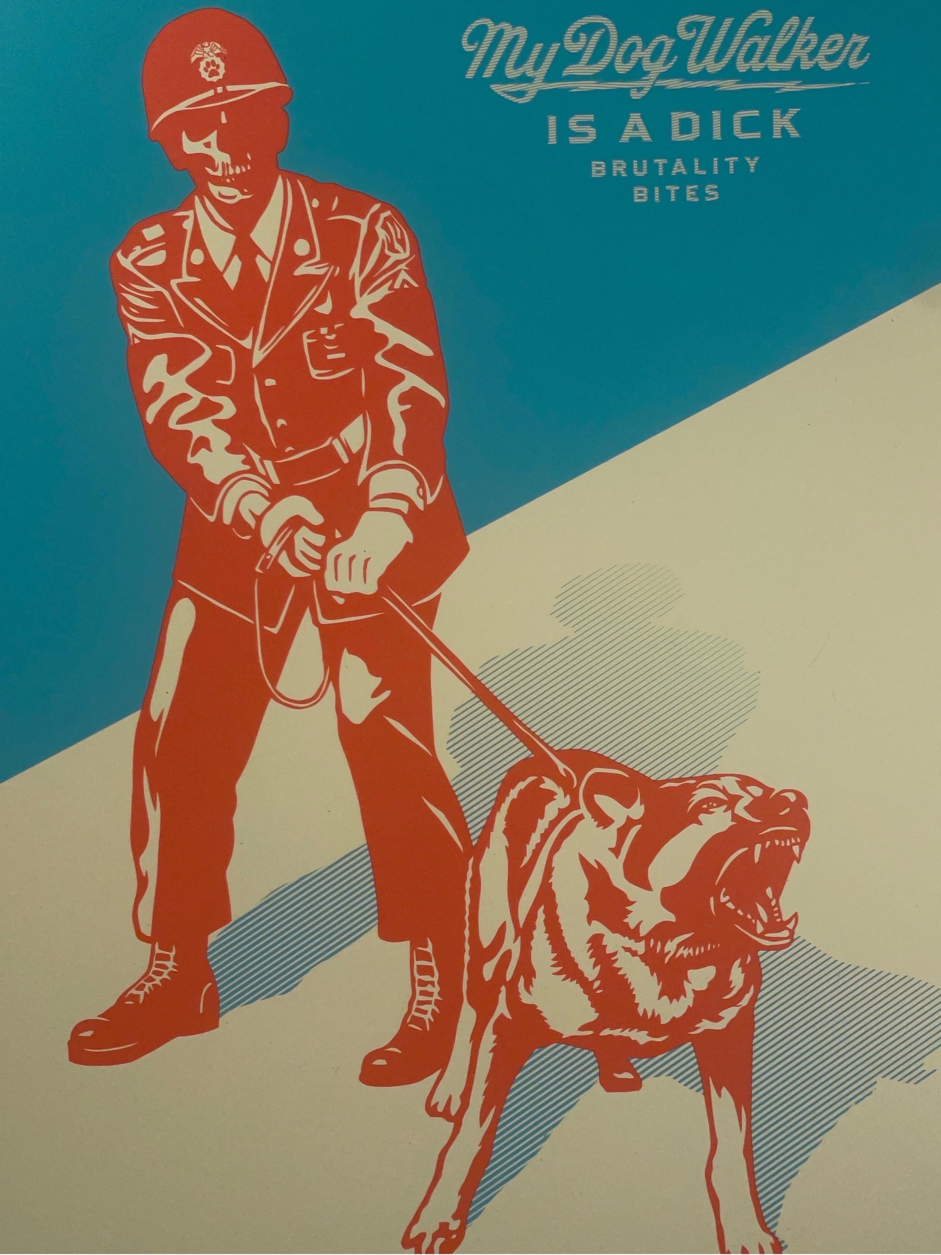 Sadistic Dog Walker Shepard Fairey Blue Edition Street Contemporary Art Obey Pop For Sale 6