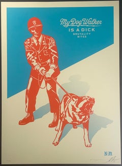 Sadistic Dog Walker Shepard Fairey Blue Edition Street Contemporary Art Obey Pop