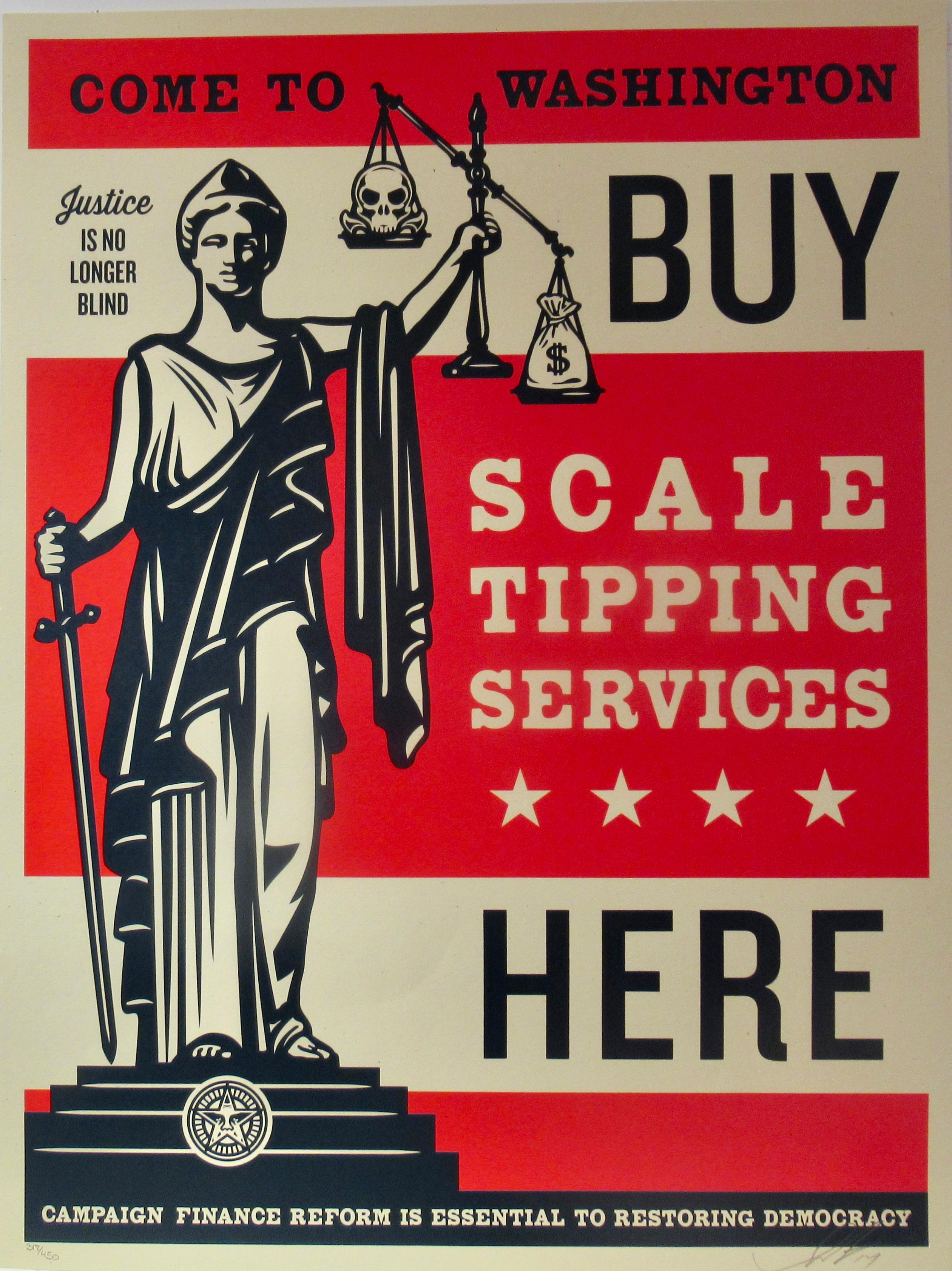 Shepard Fairey Figurative Print - Scale Tipping