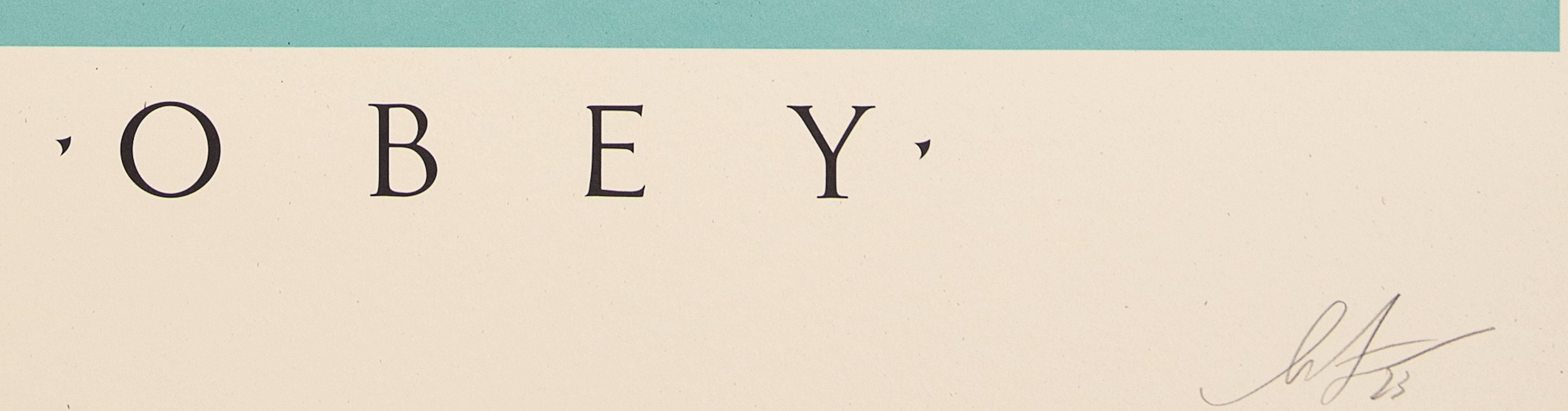 Shepard Fairey
Schattenspiel

Siebdruck
Mit Bleistift vom Künstler handsigniert 
Unnumerierter Probedruck
Größe 91 x 61 cm (ca. 36 x 24 Zoll)

Ausgezeichneter Zustand