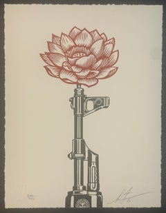 Shepard Faiery AK-47 Serigrafia Lettera Stampa Street Art Contemporanea Guerra