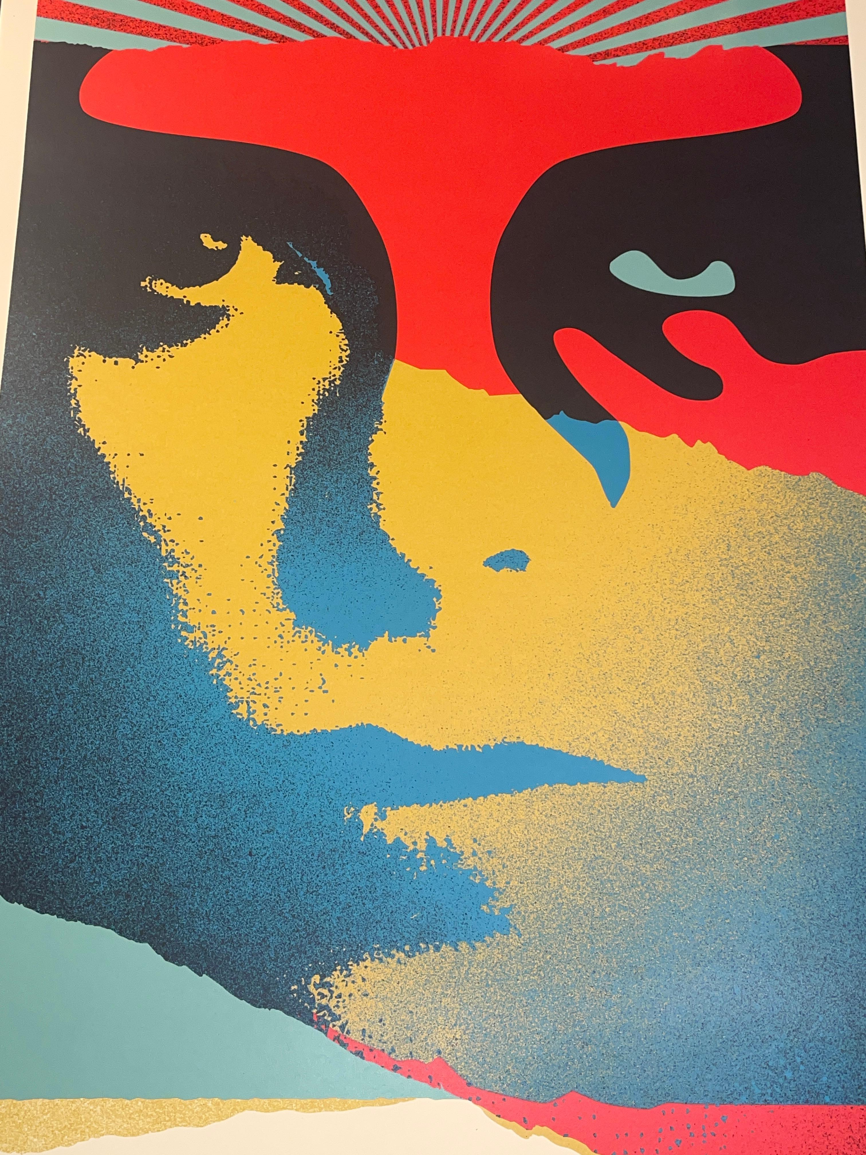 Shepard Fairey « A Cracked Icon » David Bowie sérigraphie Street Urban Obey Giant en vente 8