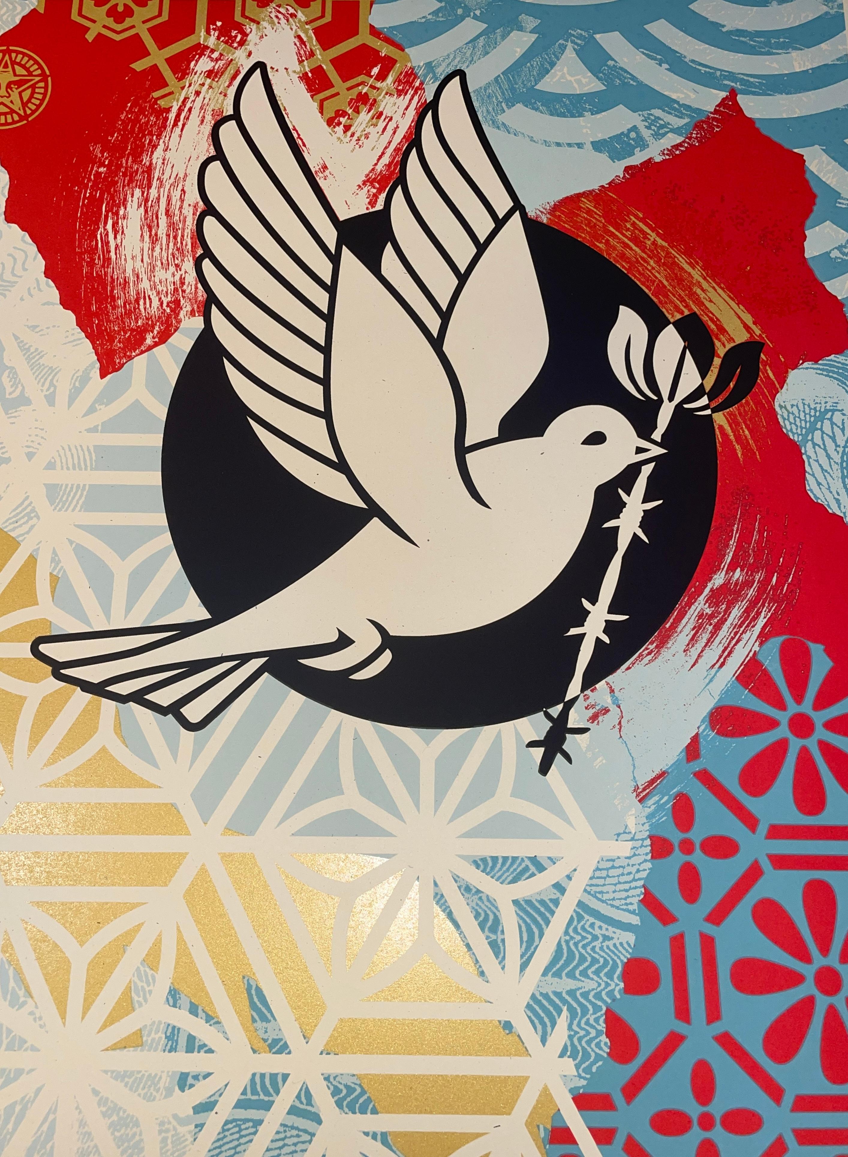 Shepard Fairey Barb Wire Dove Collage Siebdruck Contemporary Street Art 2