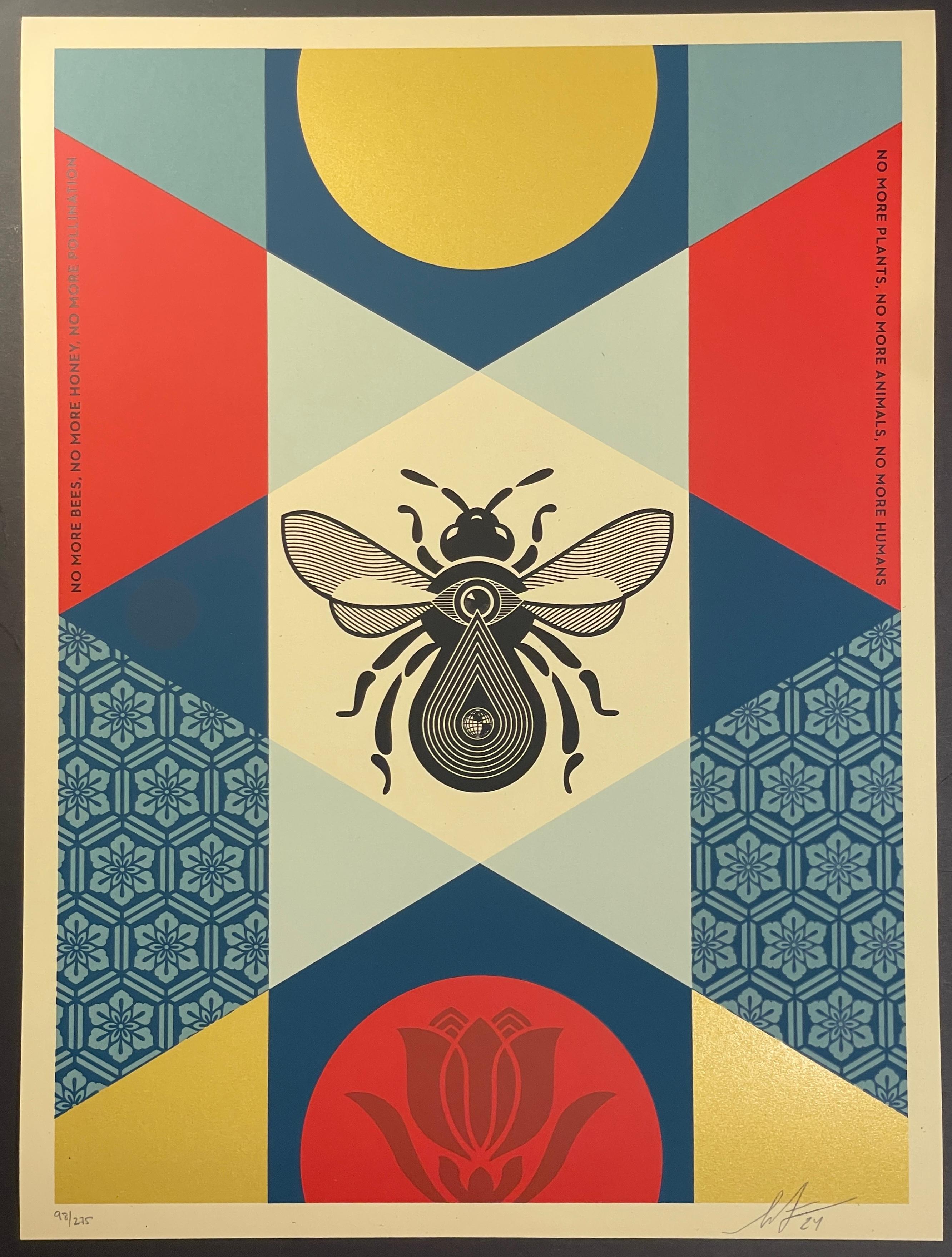 Shepard Fairey Bee Geometric Diptych Fine Arts Serigrafie Street Contemporanee 2
