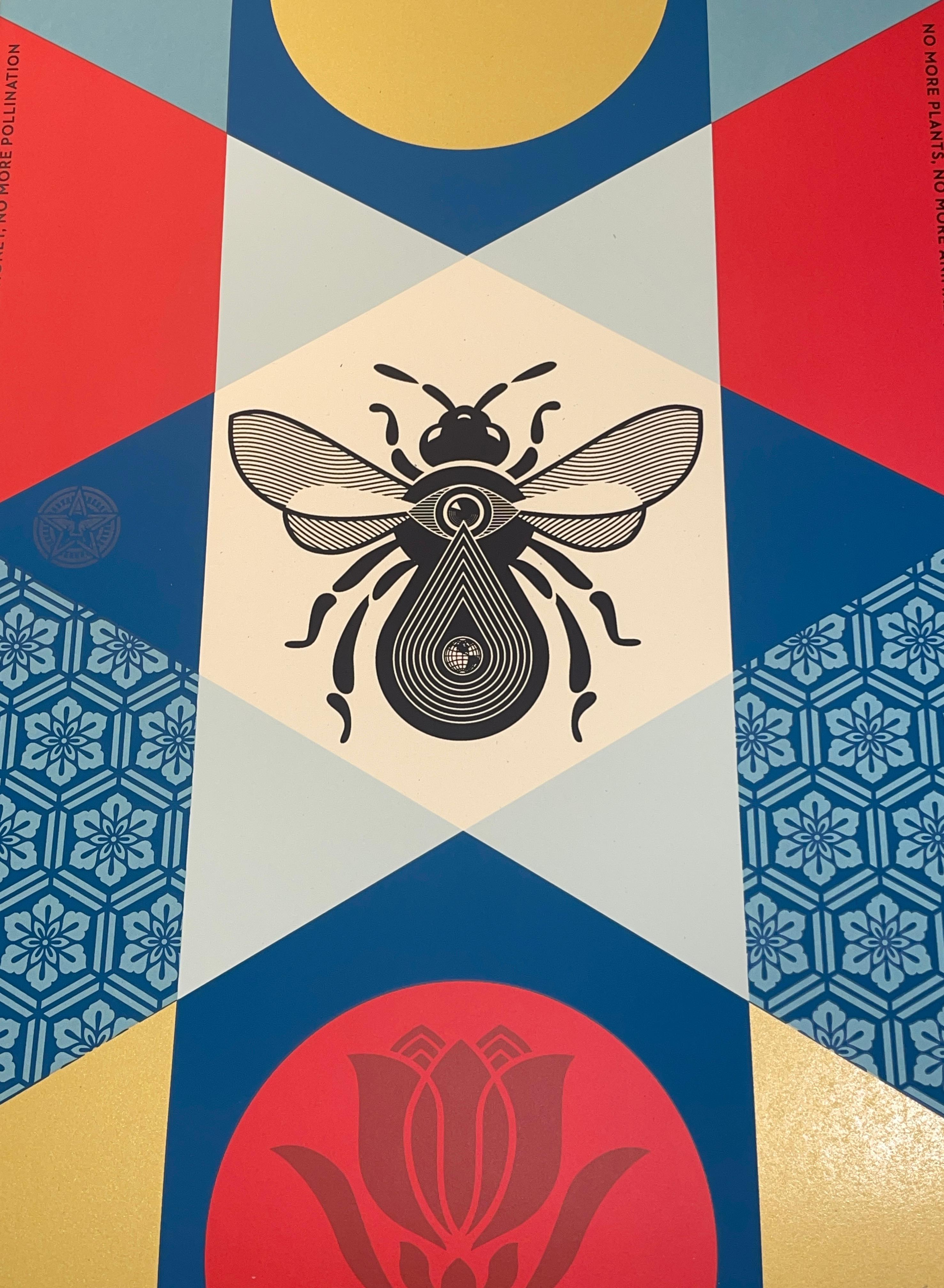 Shepard Fairey Bee Geometric Diptych Fine Arts Serigrafie Street Contemporanee 4
