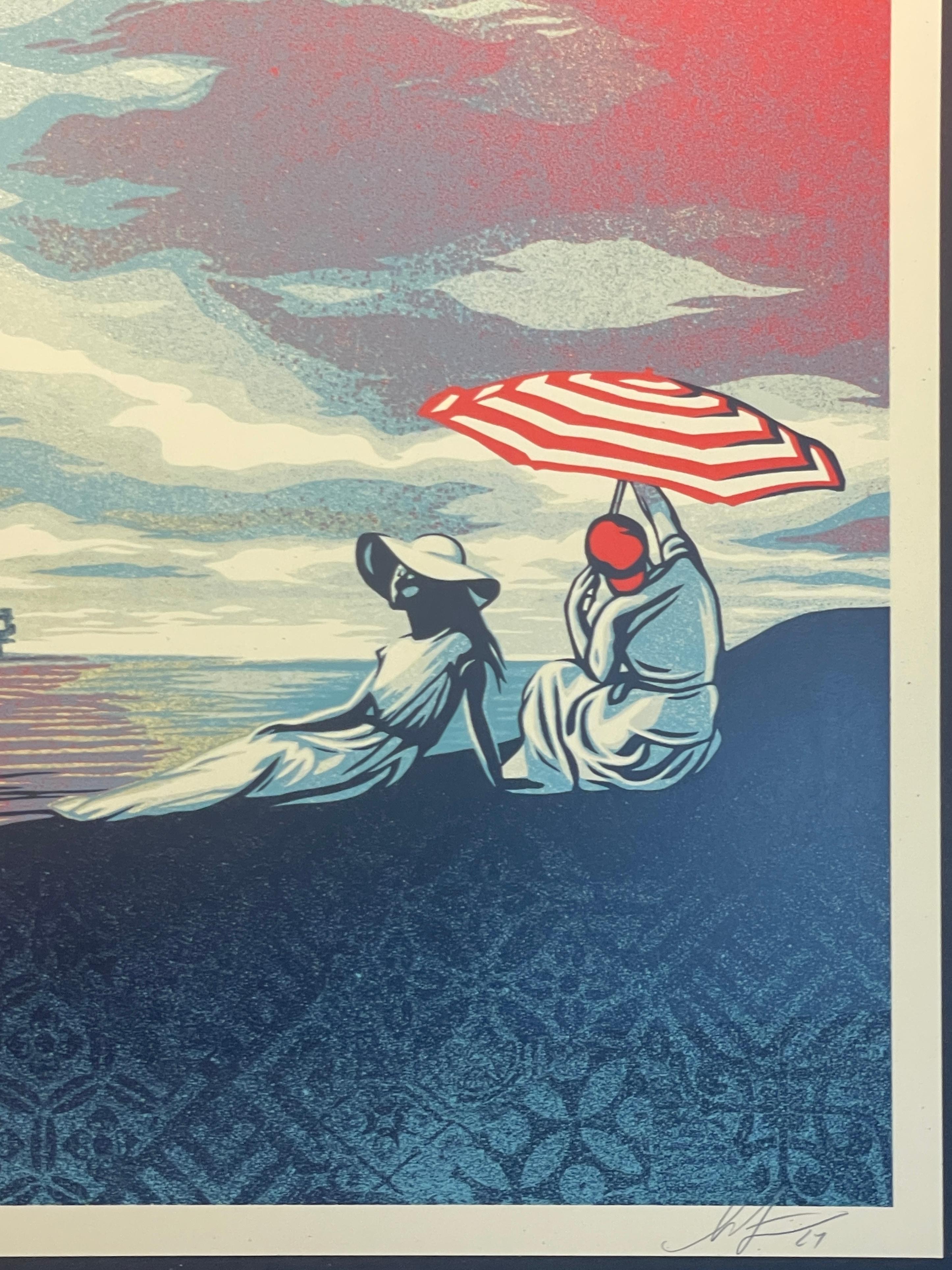 Shepard Fairey Bliss at the Cliff's Edge Prueba de artista Serigrafía Calentamiento global en venta 3