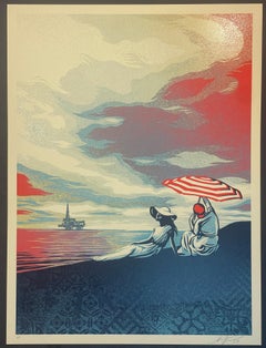 Shepard Fairey Bliss at the Cliff's Edge Artist Proof Screenprint Global Warming
