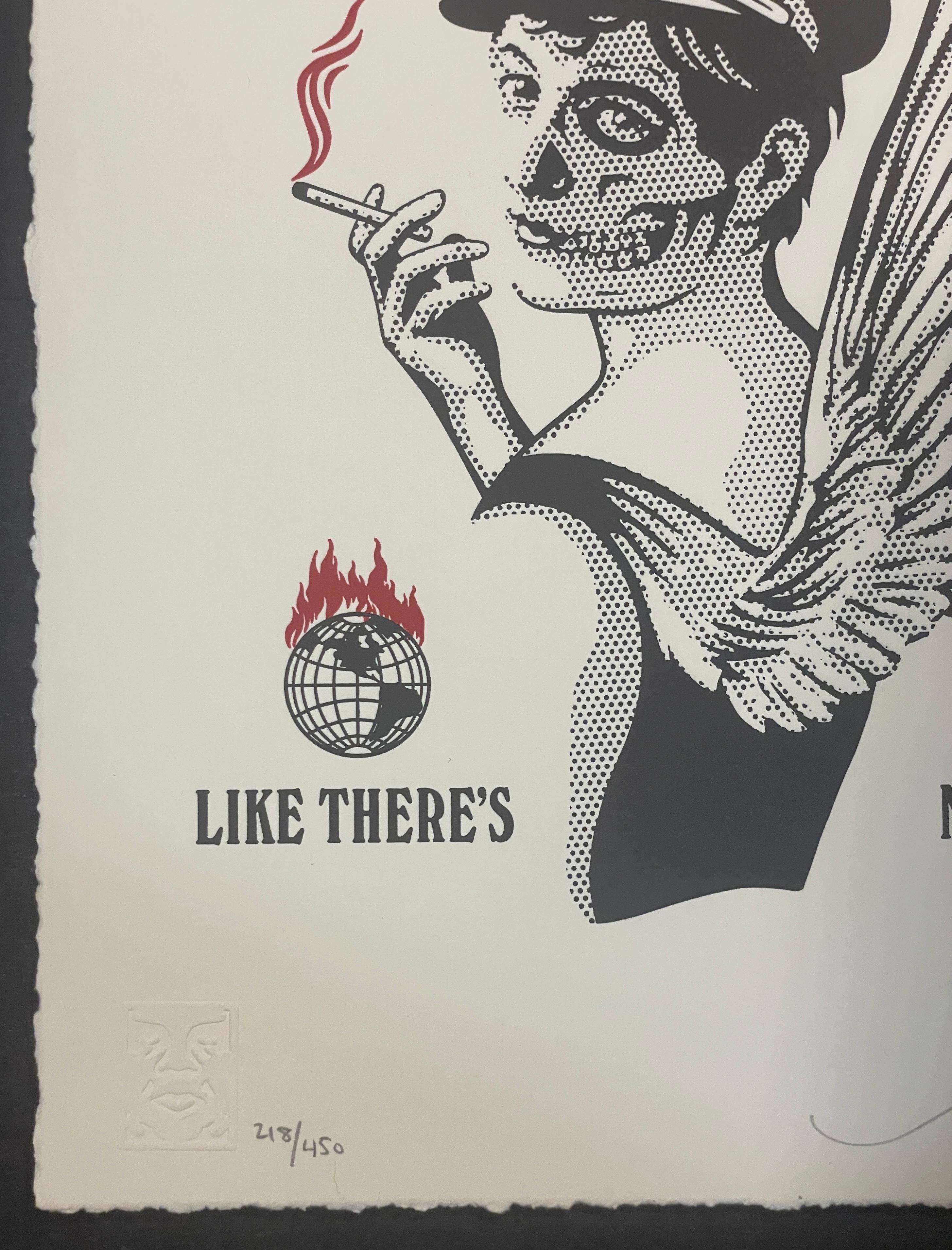 Shepard Fairey Burn Baby Burn Letterpress Stencil Serigrafía Arte Contemporáneo en venta 3