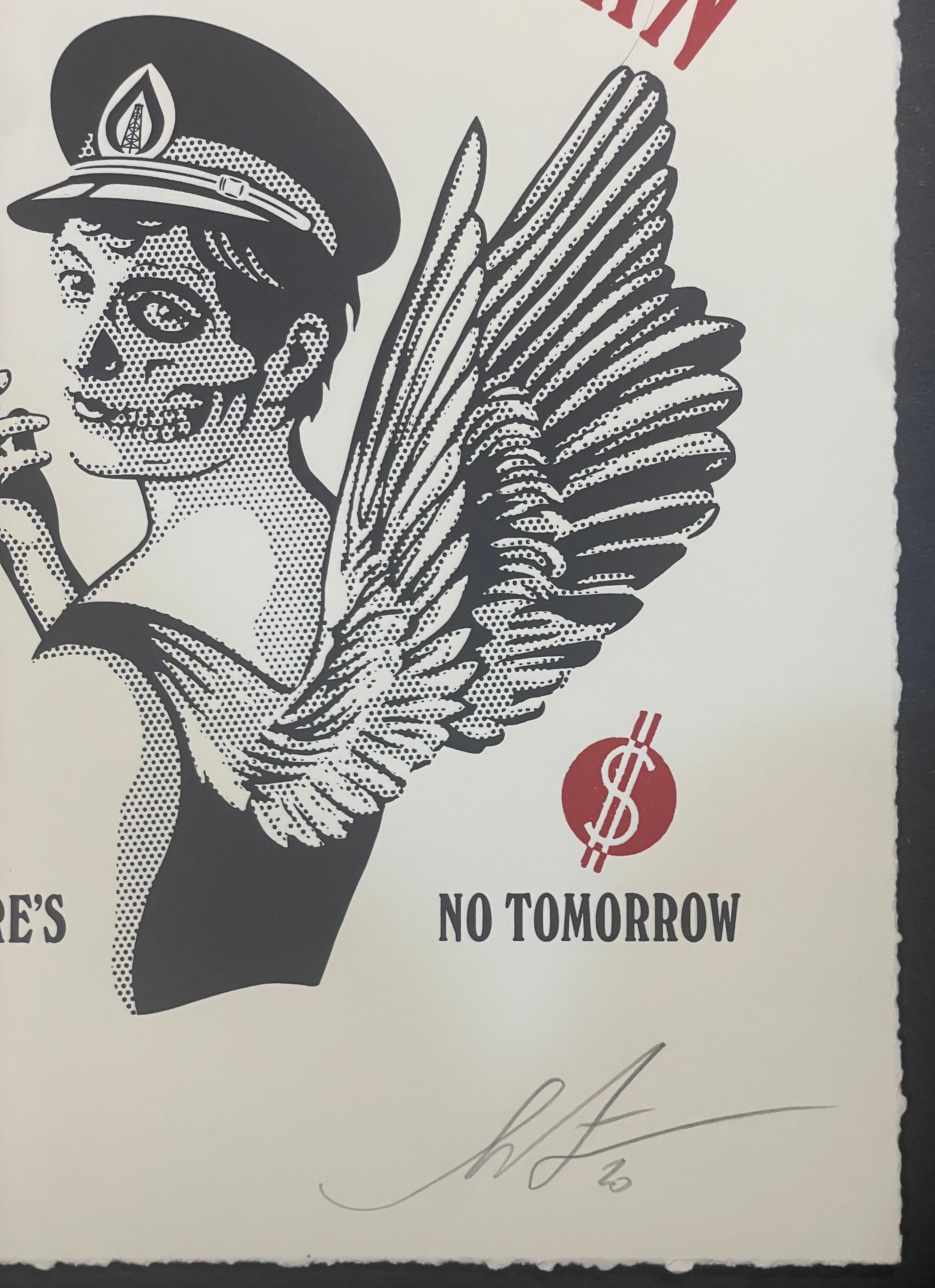 Shepard Fairey Burn Baby Burn Letterpress Stencil Serigrafía Arte Contemporáneo en venta 4