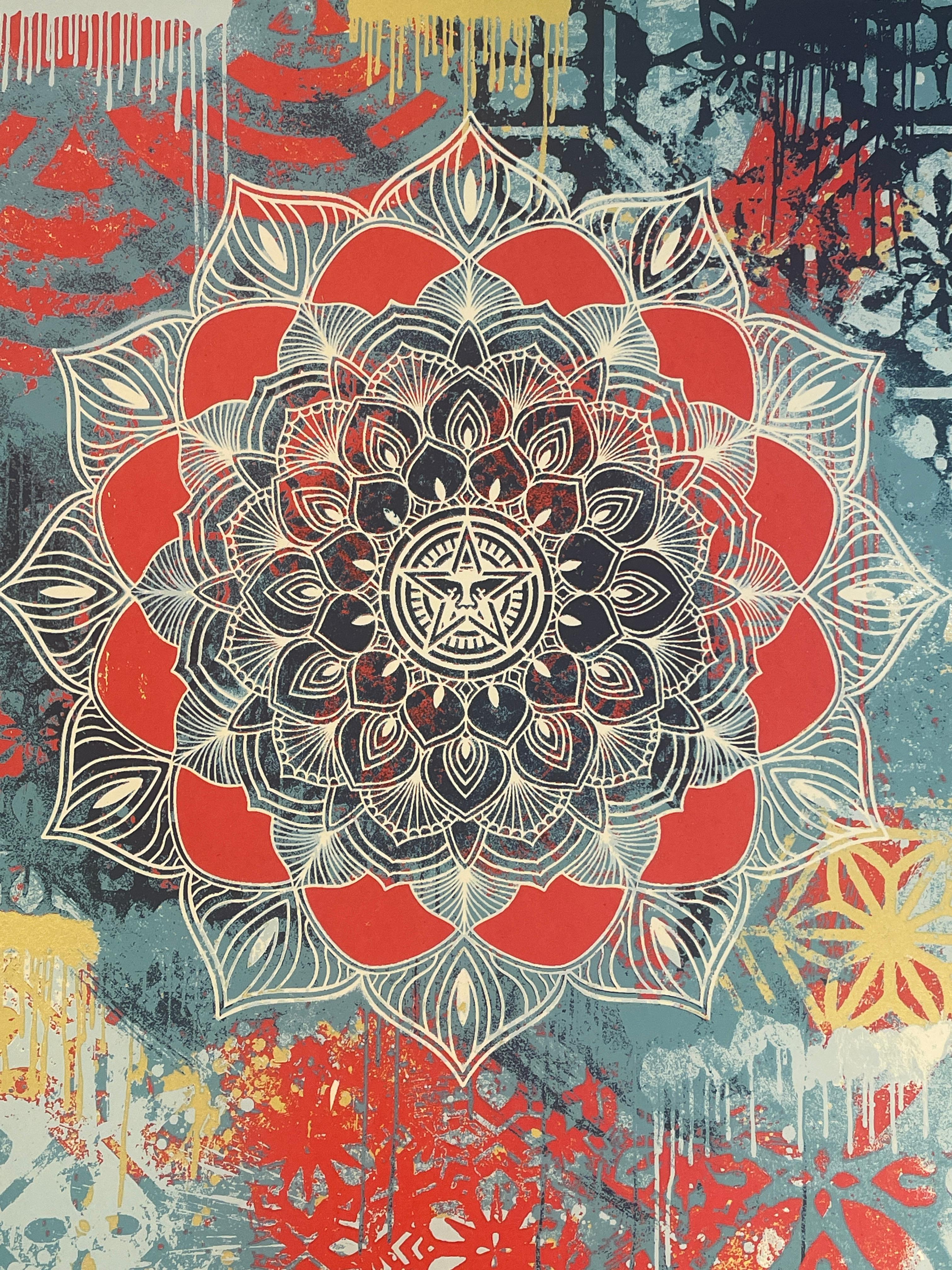 Shepard Fairey Chaos Mandala Serigrafia d'arte Street Contemporary Art in vendita 1