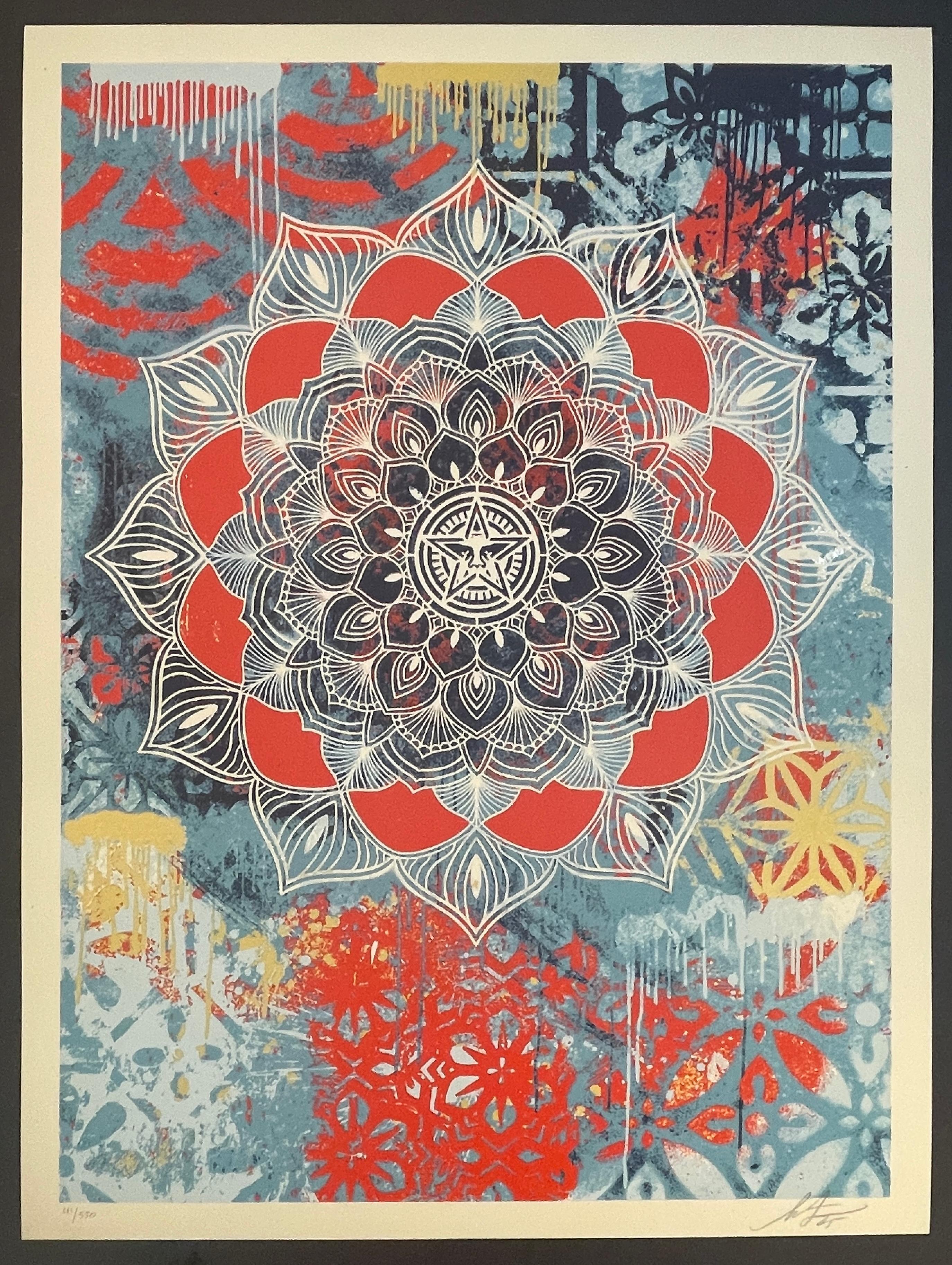 Shepard Fairey Chaos Mandala Serigrafia d'arte Street Contemporary Art