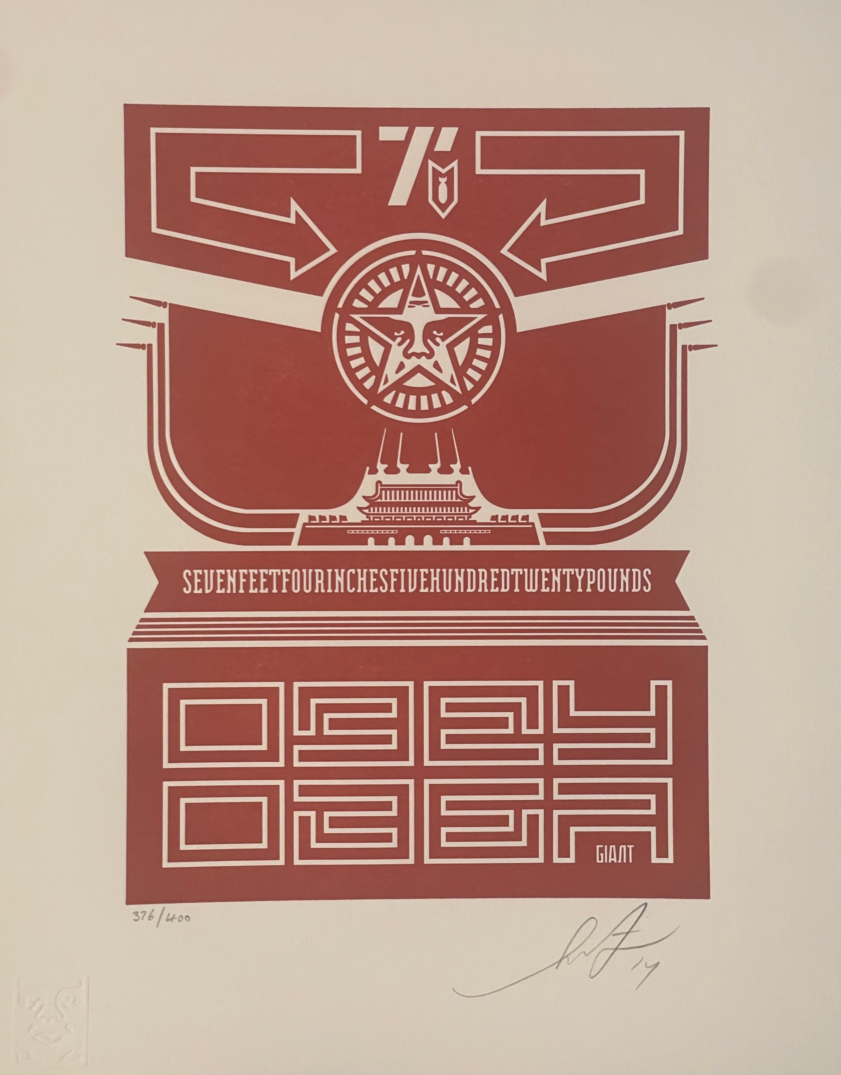 Shepard Fairey Chinesischer Banner-Briefdruck im Buchdruckdruck, Obey Giant Contemporary Street im Angebot 1