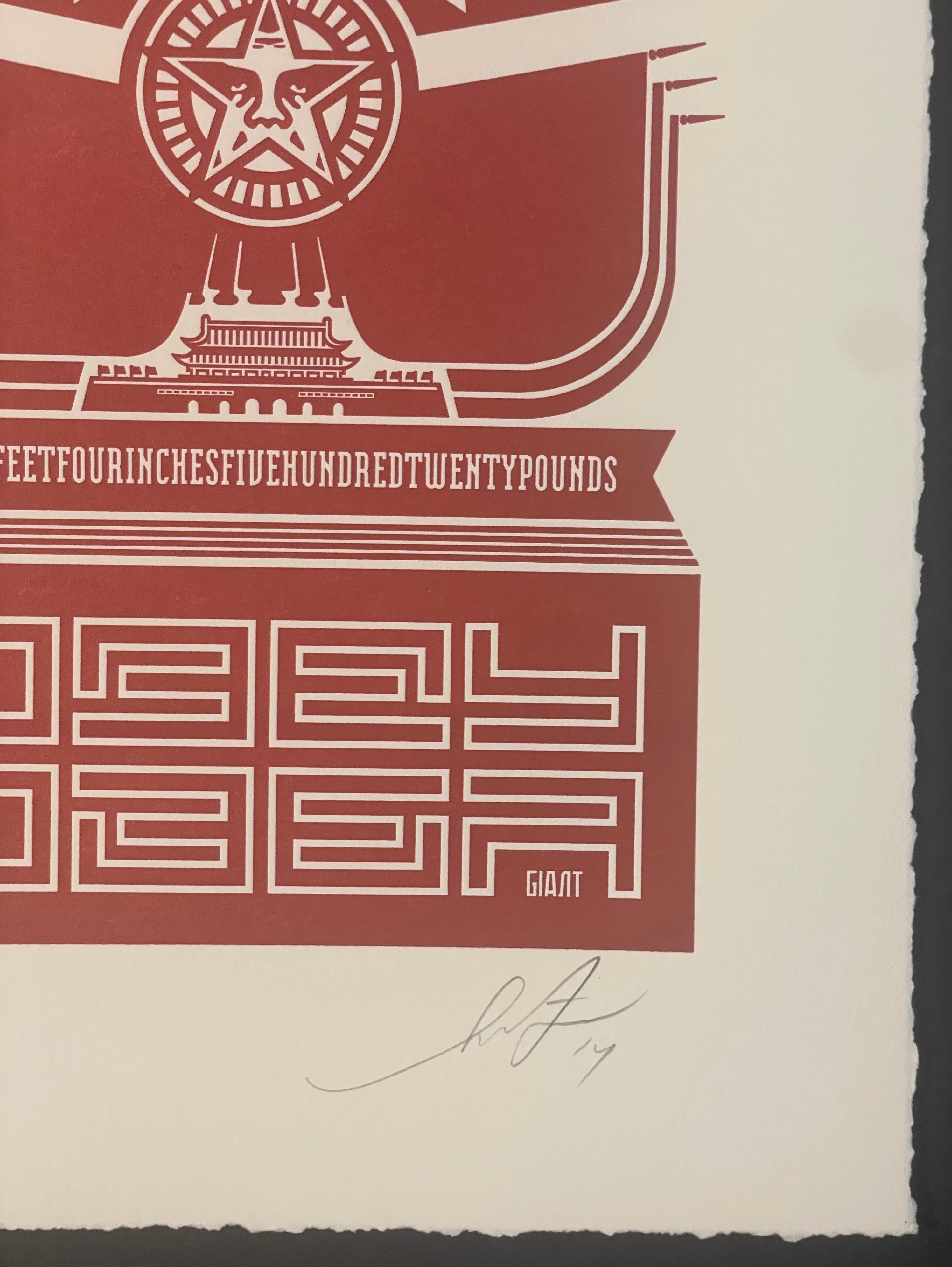 Shepard Fairey Chinesischer Banner-Briefdruck im Buchdruckdruck, Obey Giant Contemporary Street im Angebot 3