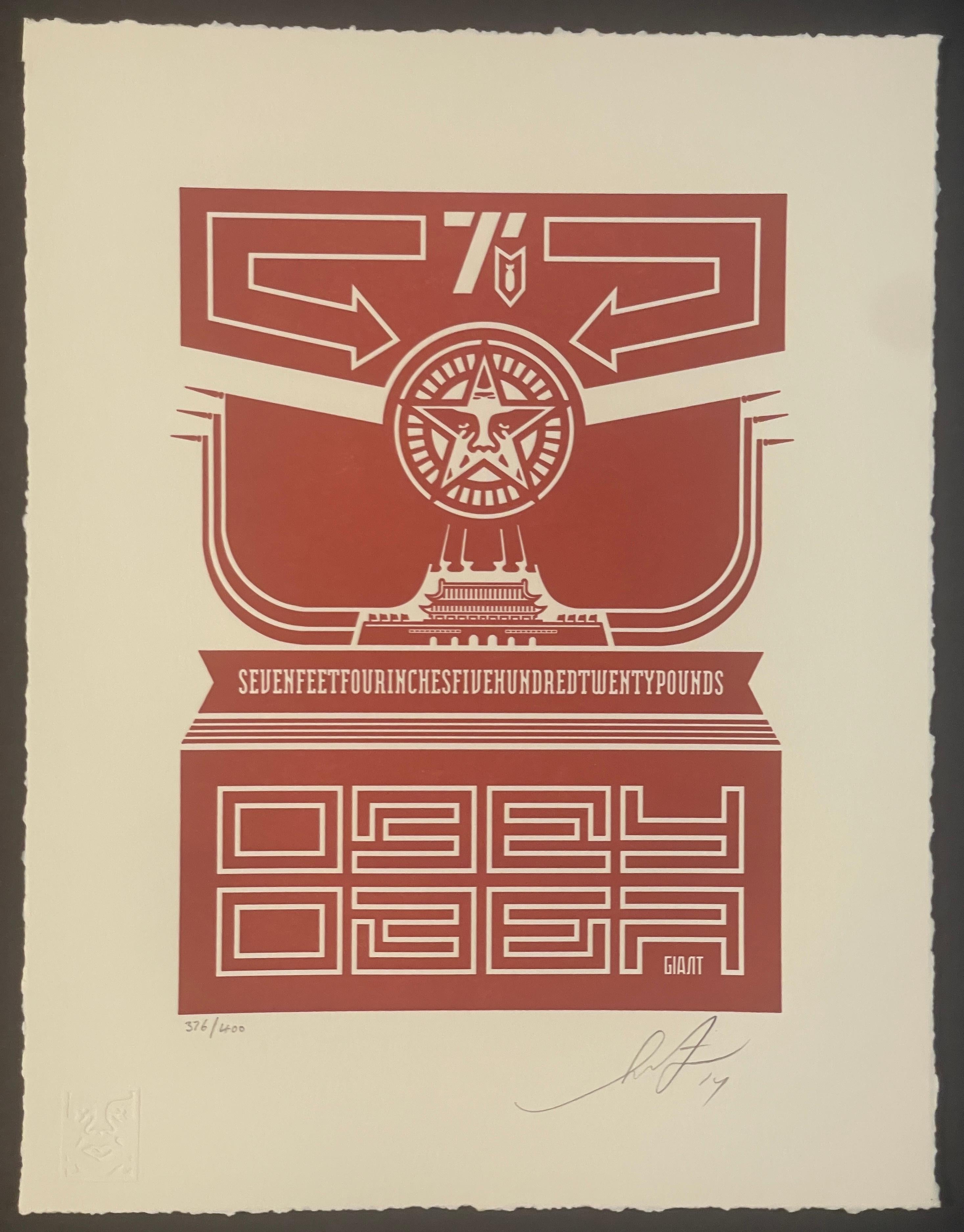 Shepard Fairey Chinesischer Banner-Briefdruck im Buchdruckdruck, Obey Giant Contemporary Street im Angebot 4