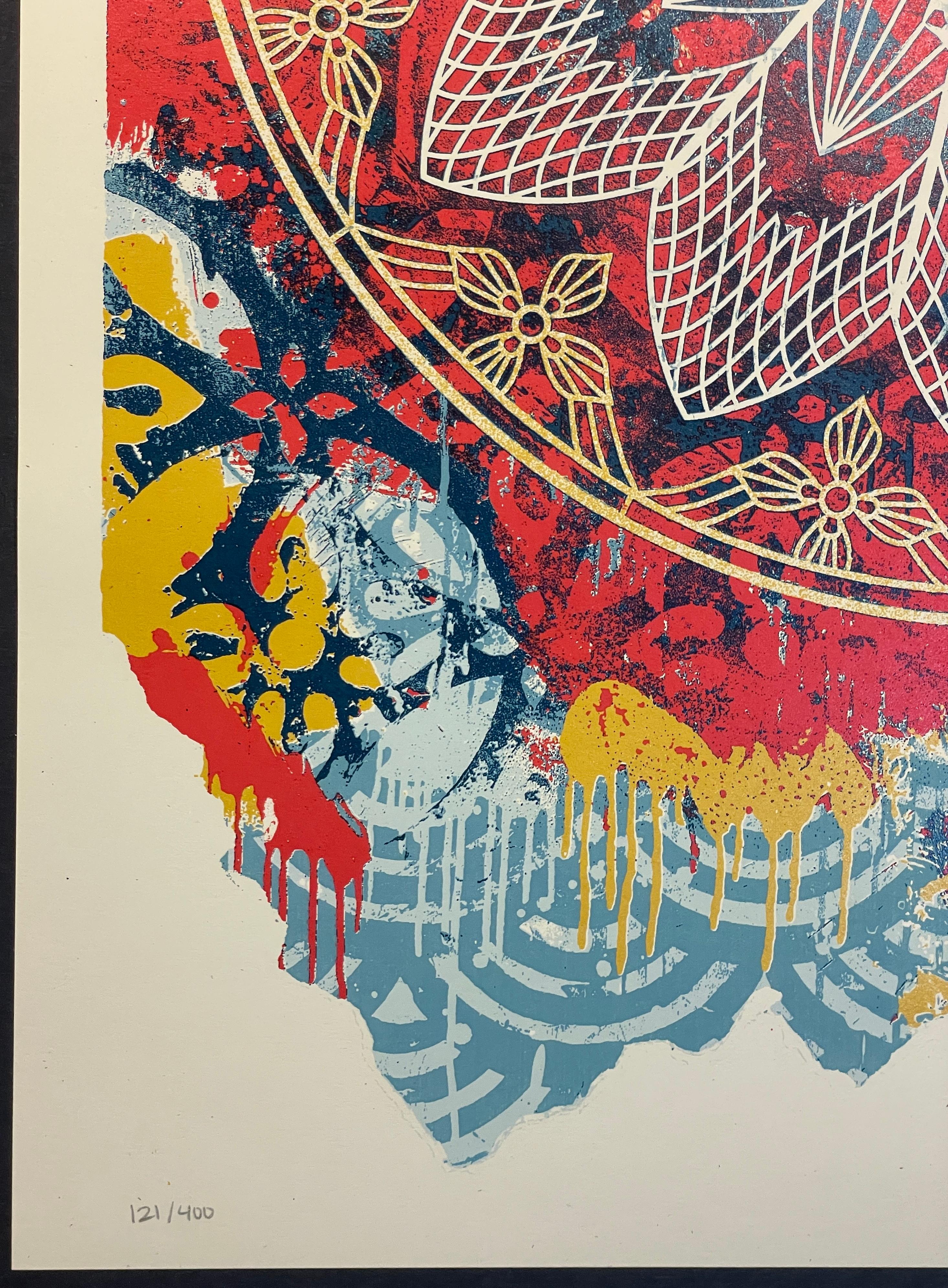 Shepard Fairey Collage Peace Mandala Serigrafia 
