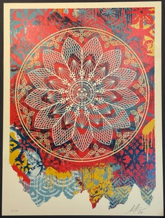 Shepard Fairey Collage Peace Mandala Serigrafia "Red" Street Contemporary