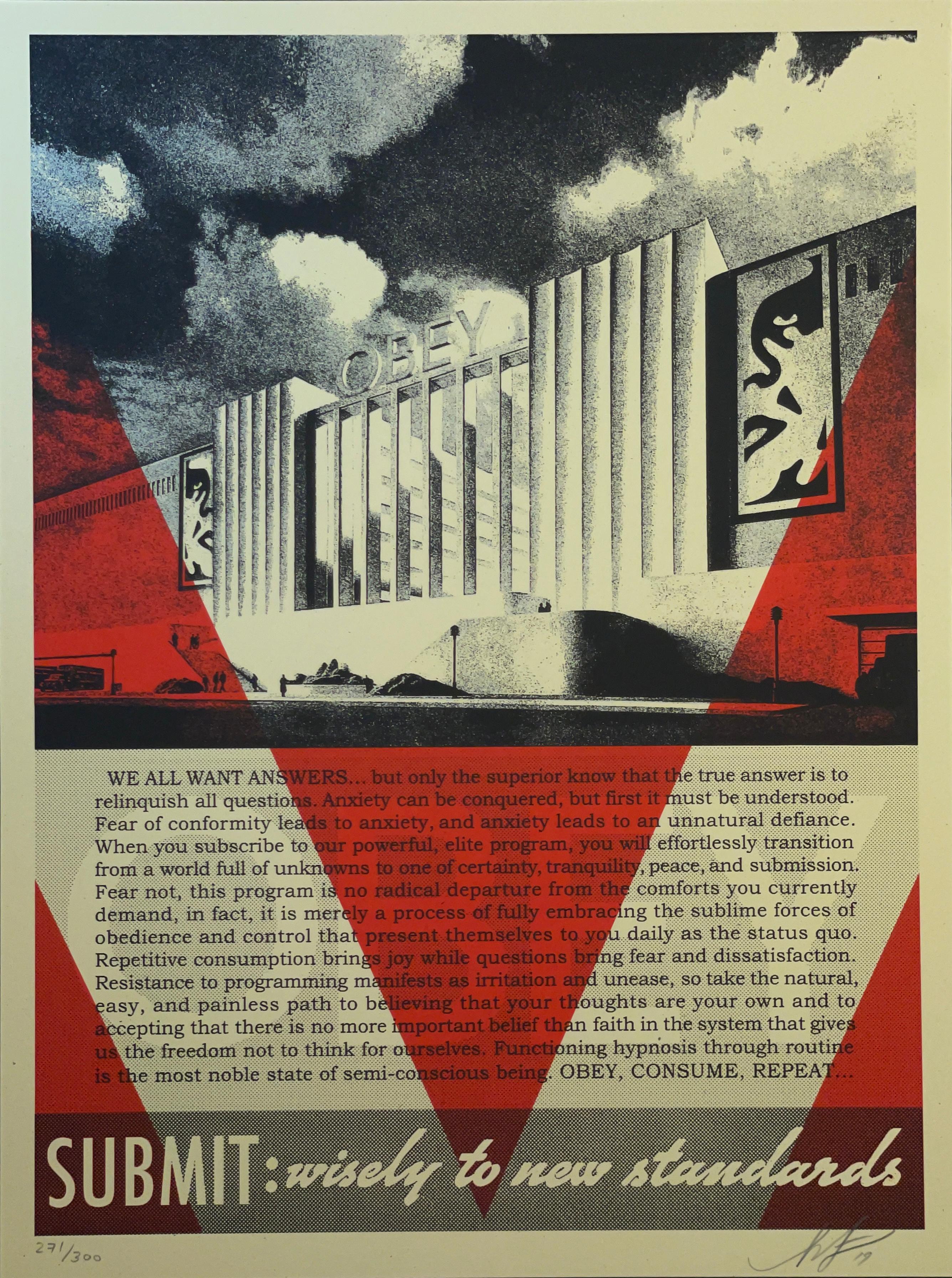 Shepard Fairey "Conformity Factory" Impression d'art contemporain rouge