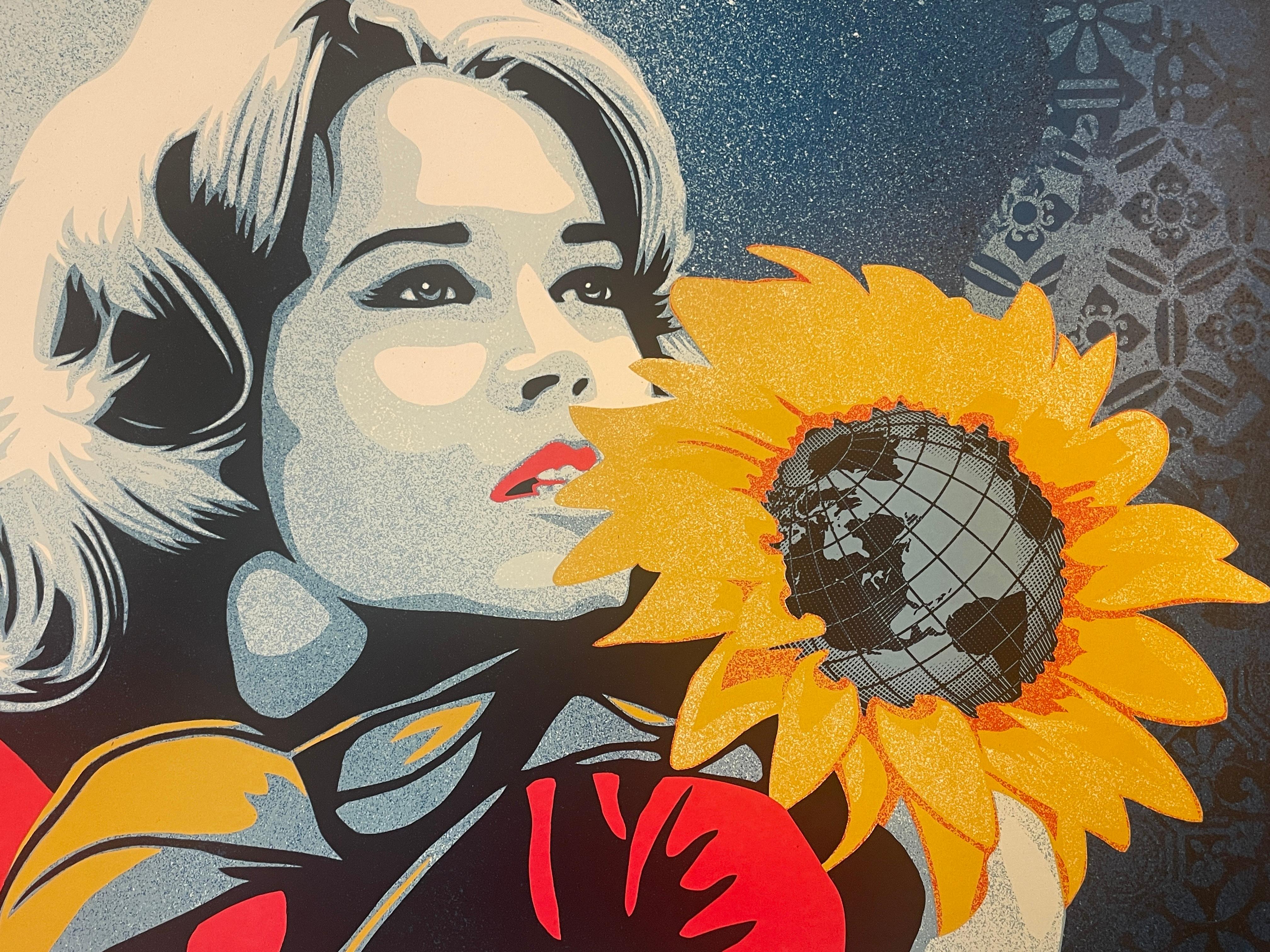 Shepard Fairey Earth Emissary Jane Fonda Screenprint Contemporary Street Art For Sale 2
