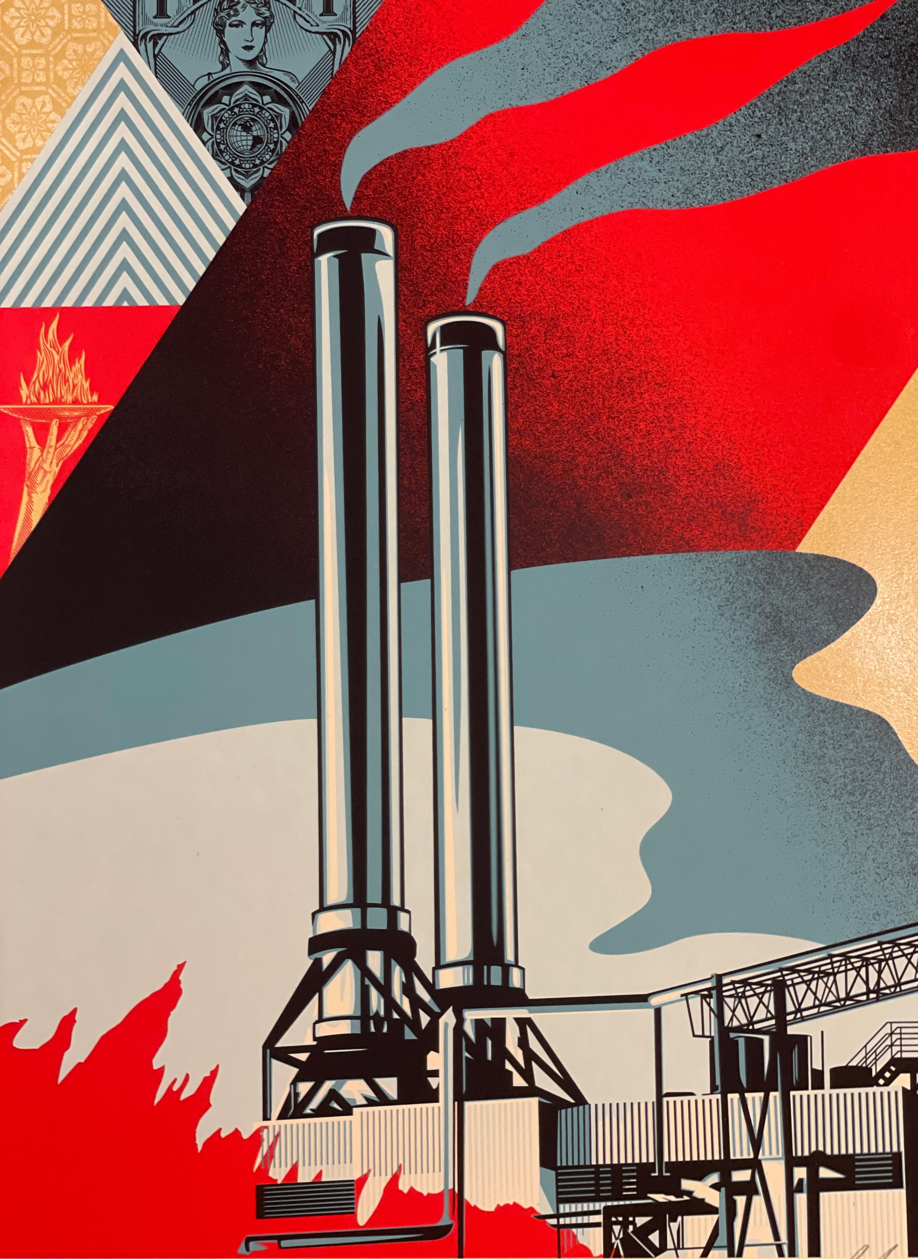 Shepard Fairey „Factory Stacks“ Diptychon, nummeriertes Set  im Angebot 2