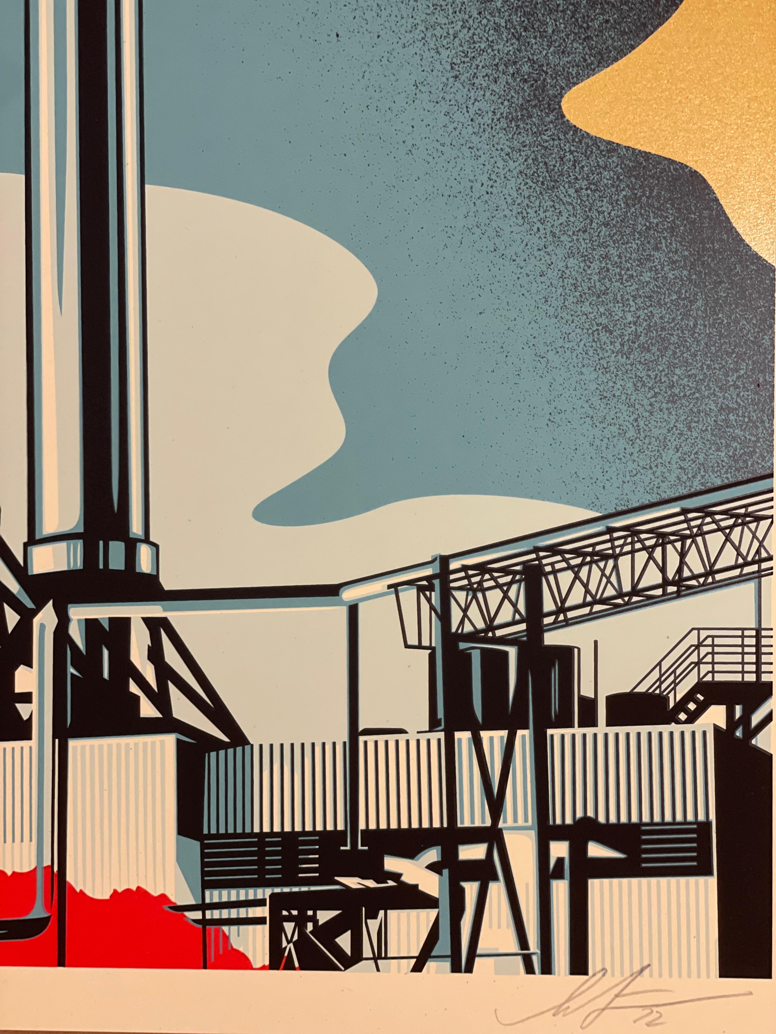 Shepard Fairey „Factory Stacks“ Diptychon, nummeriertes Set  im Angebot 7