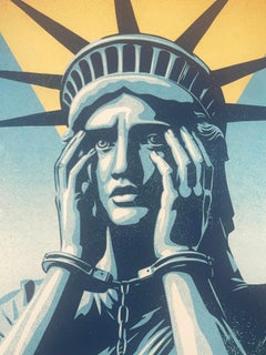 Shepard Fairey Fall Of American Freedom Serigrafia contemporanea Obey