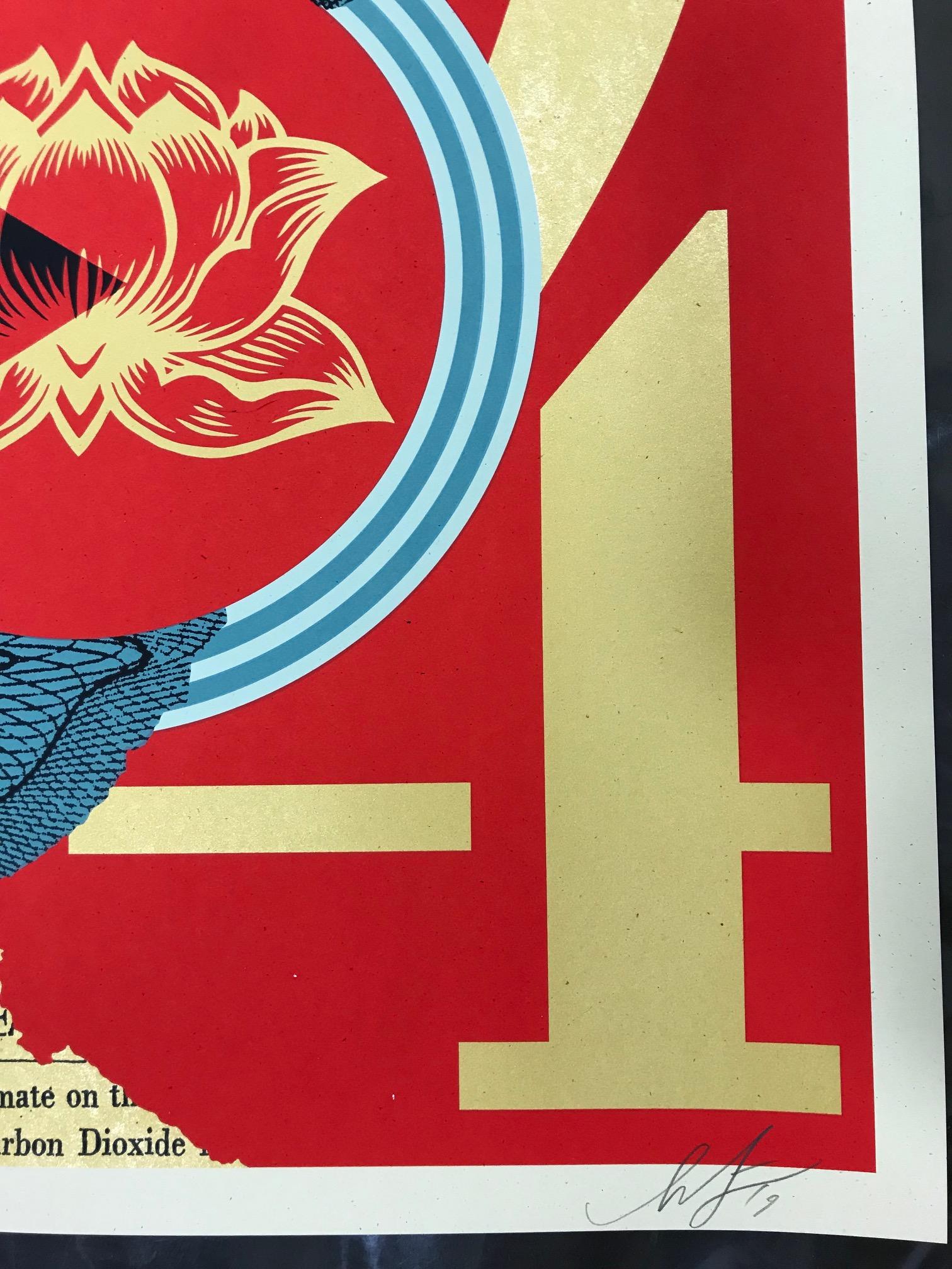 Shepard Fairey Fächer The Flames Print Obey Giant Poster 2019 Street Art  im Angebot 2