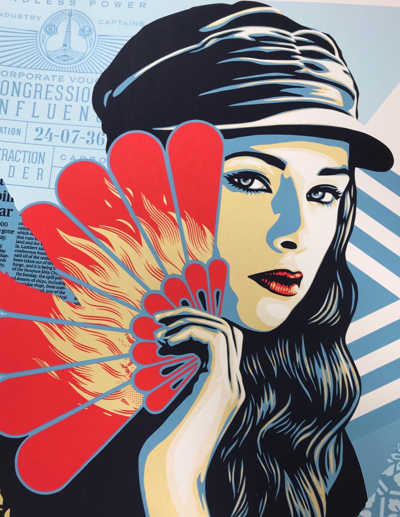 Shepard Fairey Fan The Flames Print Obey Giant Poster 2019 Street Art  For Sale 2