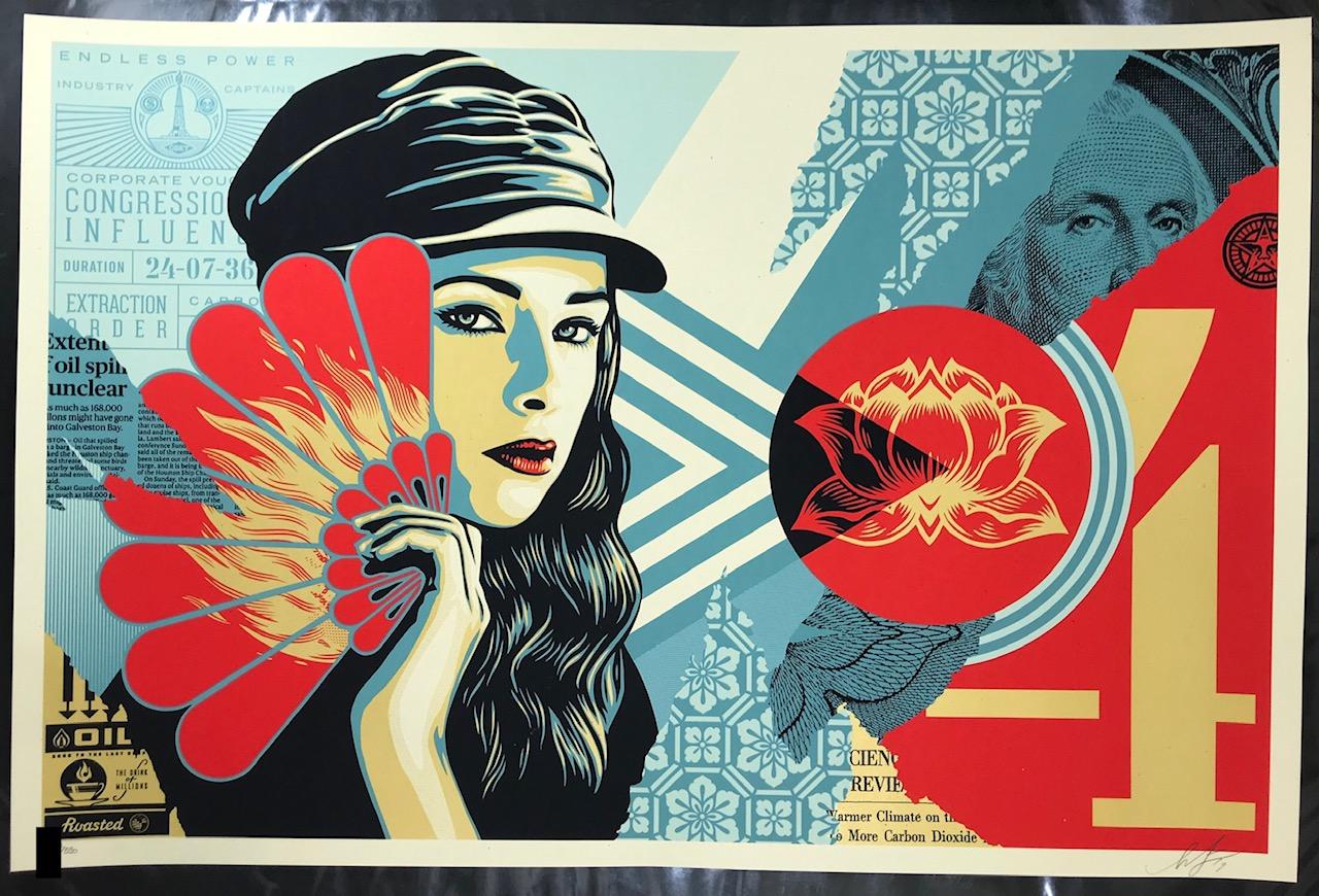 Shepard Fairey Shepard Fairey Fan The Flames Print Obey Giant Poster 