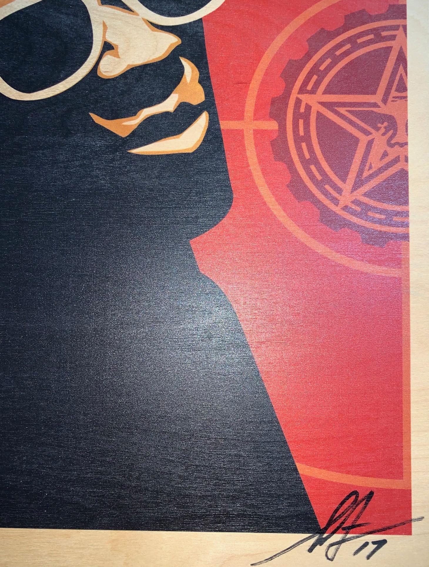 Shepard Fairey Flavor Flav Screen Pint On Sustainable Birchwood Firmato da Flav in vendita 5