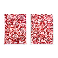 Shepard Fairey, Floral Harmony (Red Yin/Yang) - 2 Signed Prints, Street Art