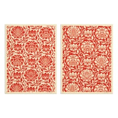 Shepard Fairey, Harmony florale (Rouge Yin/Yang) - 2 estampes signées, Street Art 