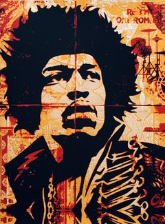 Shepard Fairey Hendrix screen-print (Shepard Fairey Jimi Hendrix)