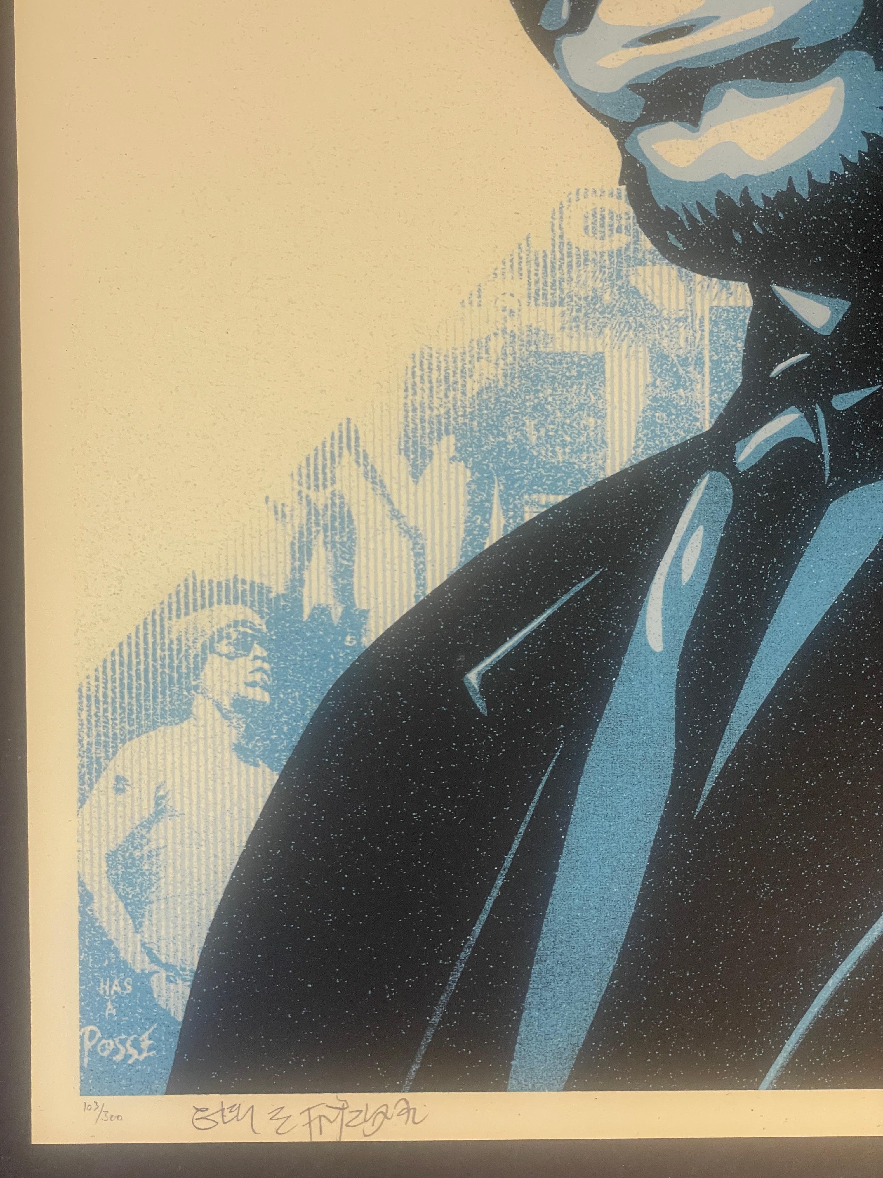 Shepard Fairey ICE-T OG Blue Screenprint Contemporary Street Rap Art Obey Giant For Sale 2