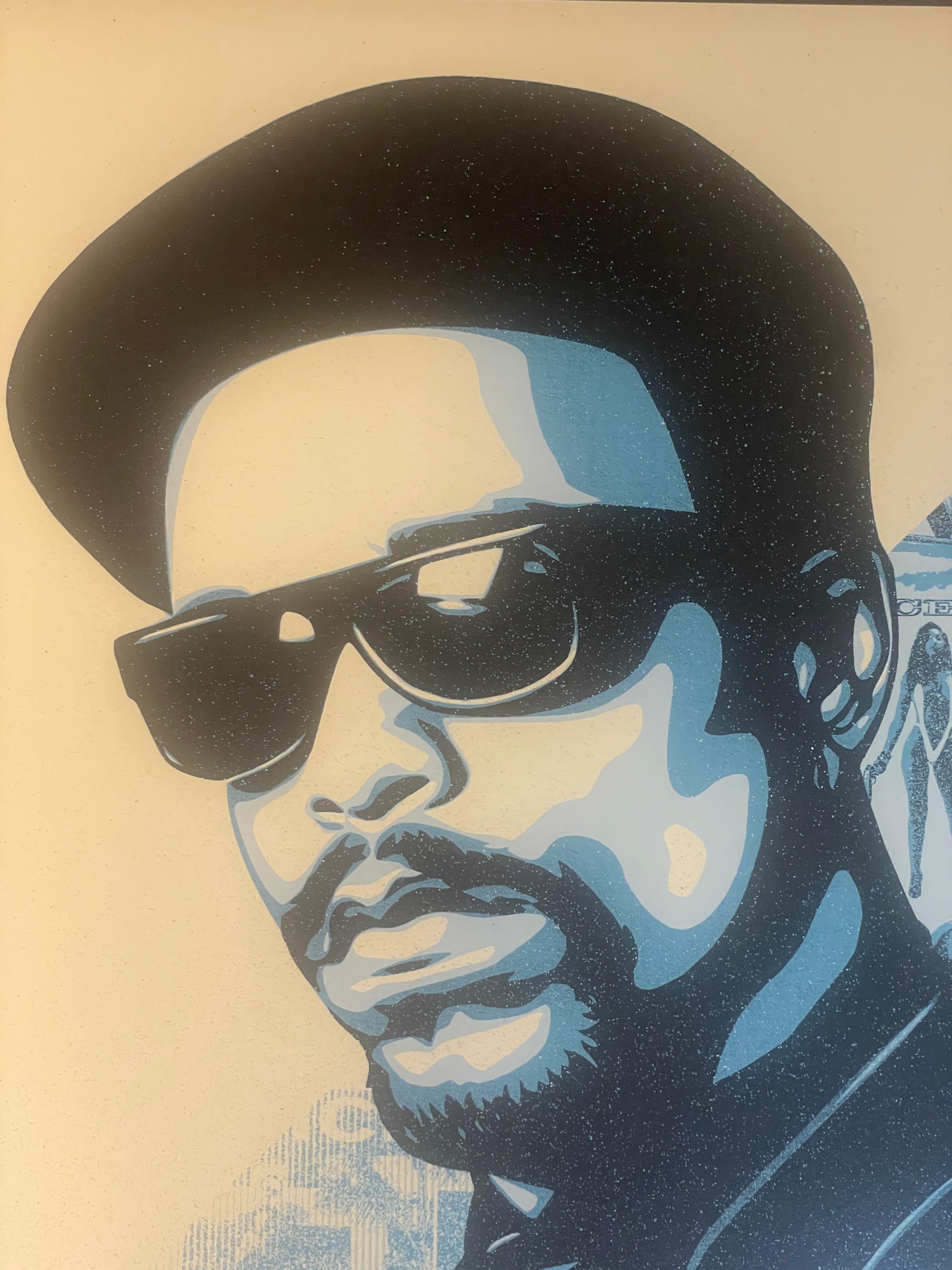 Shepard Fairey ICE-T OG Blue Screenprint Contemporary Street Rap Art Obey Giant For Sale 6