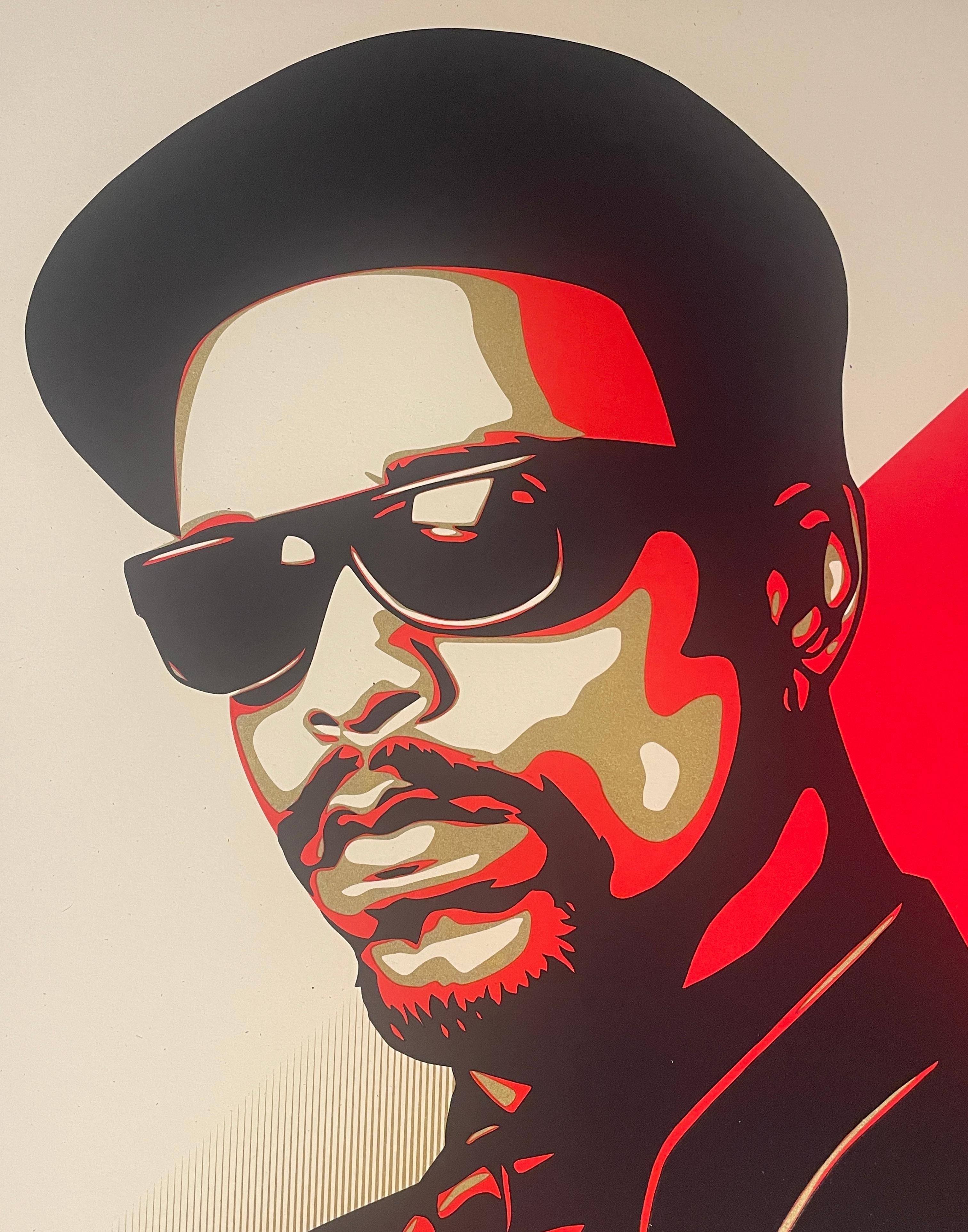 Shepard Fairey ICE-T OG Red Screenprint Contemporary Street Rap Art Obey Giant For Sale 1