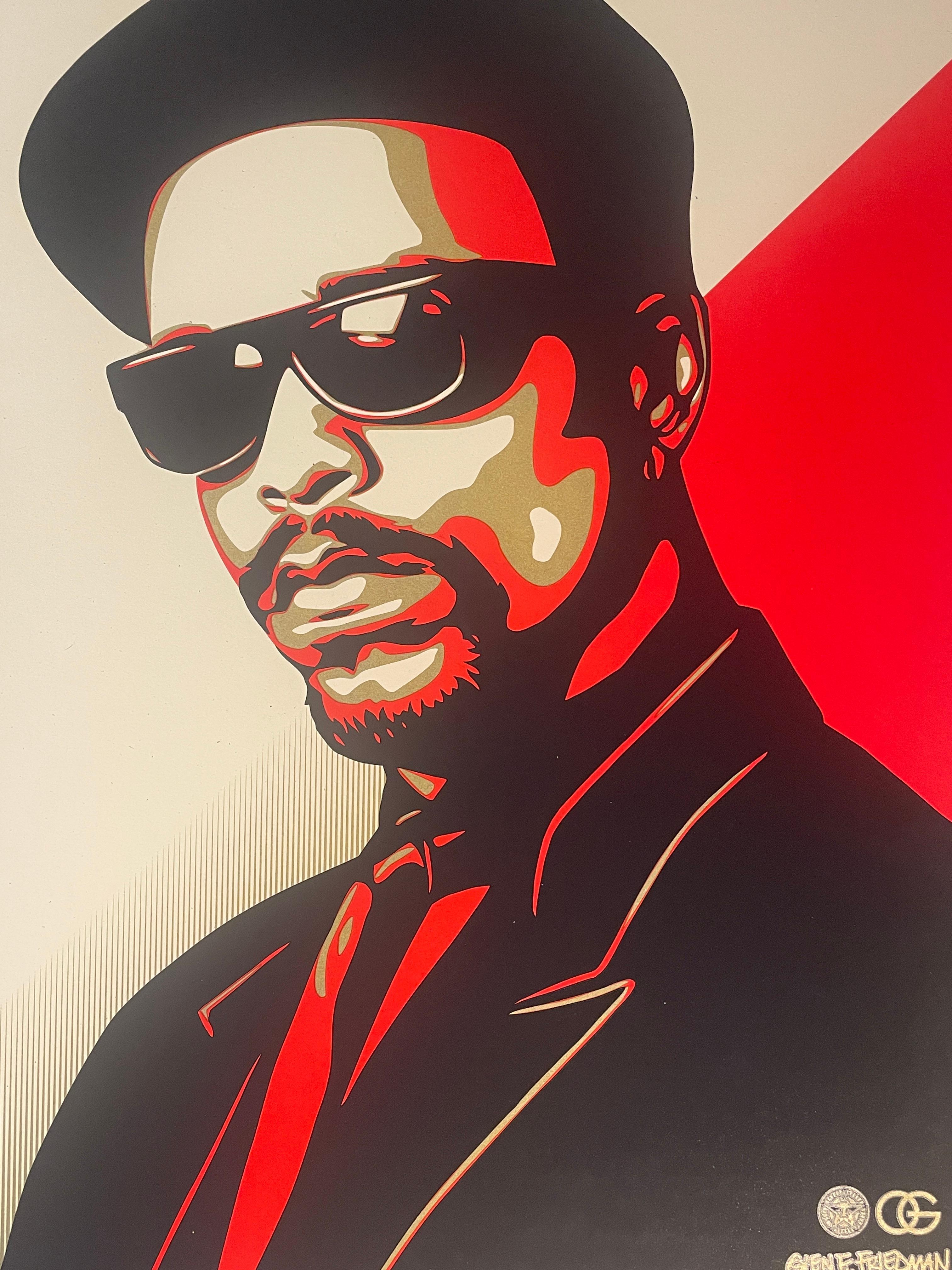 Shepard Fairey ICE-T OG Red Screenprint Contemporary Street Rap Art Obey Giant For Sale 3
