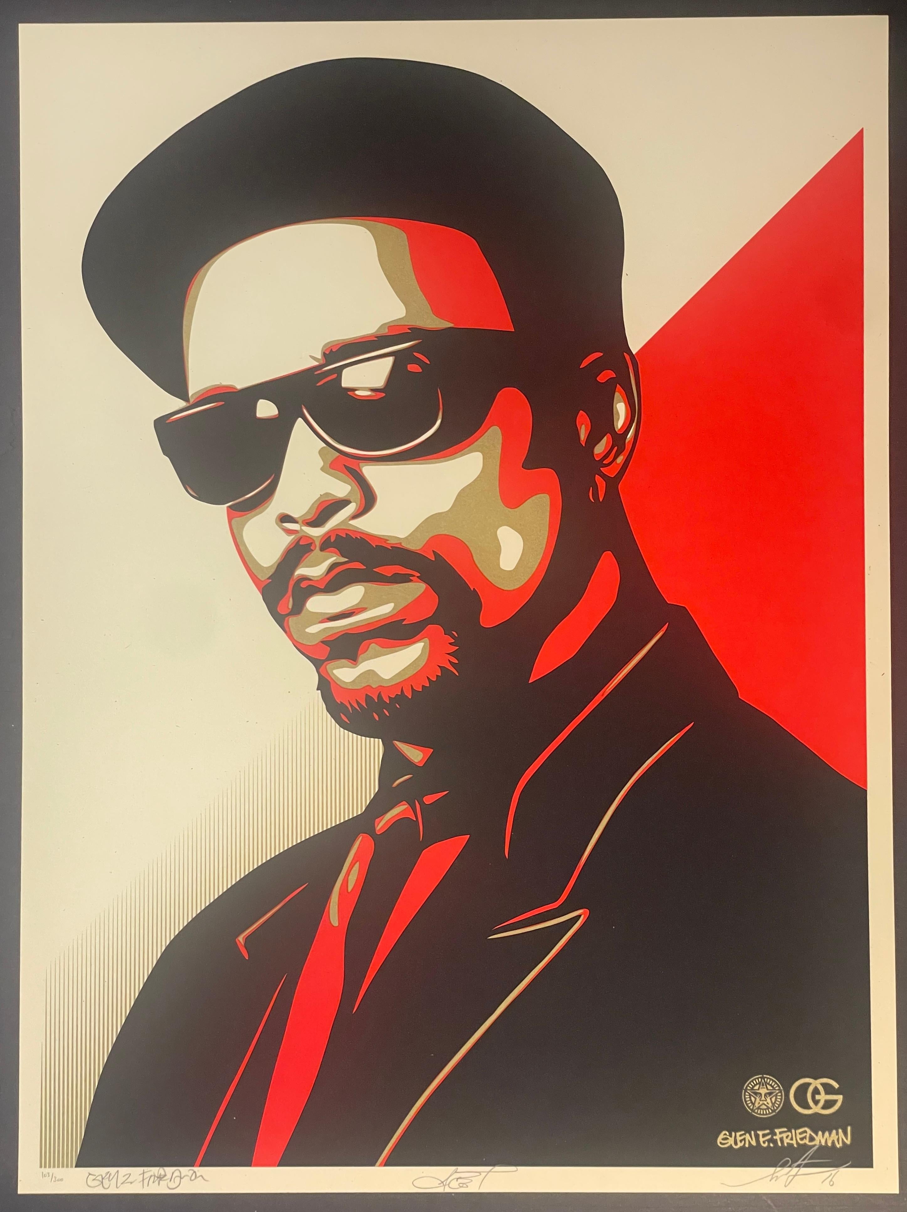 Shepard Fairey ICE-T OG Red Screenprint Contemporary Street Rap Art Obey Giant For Sale 7