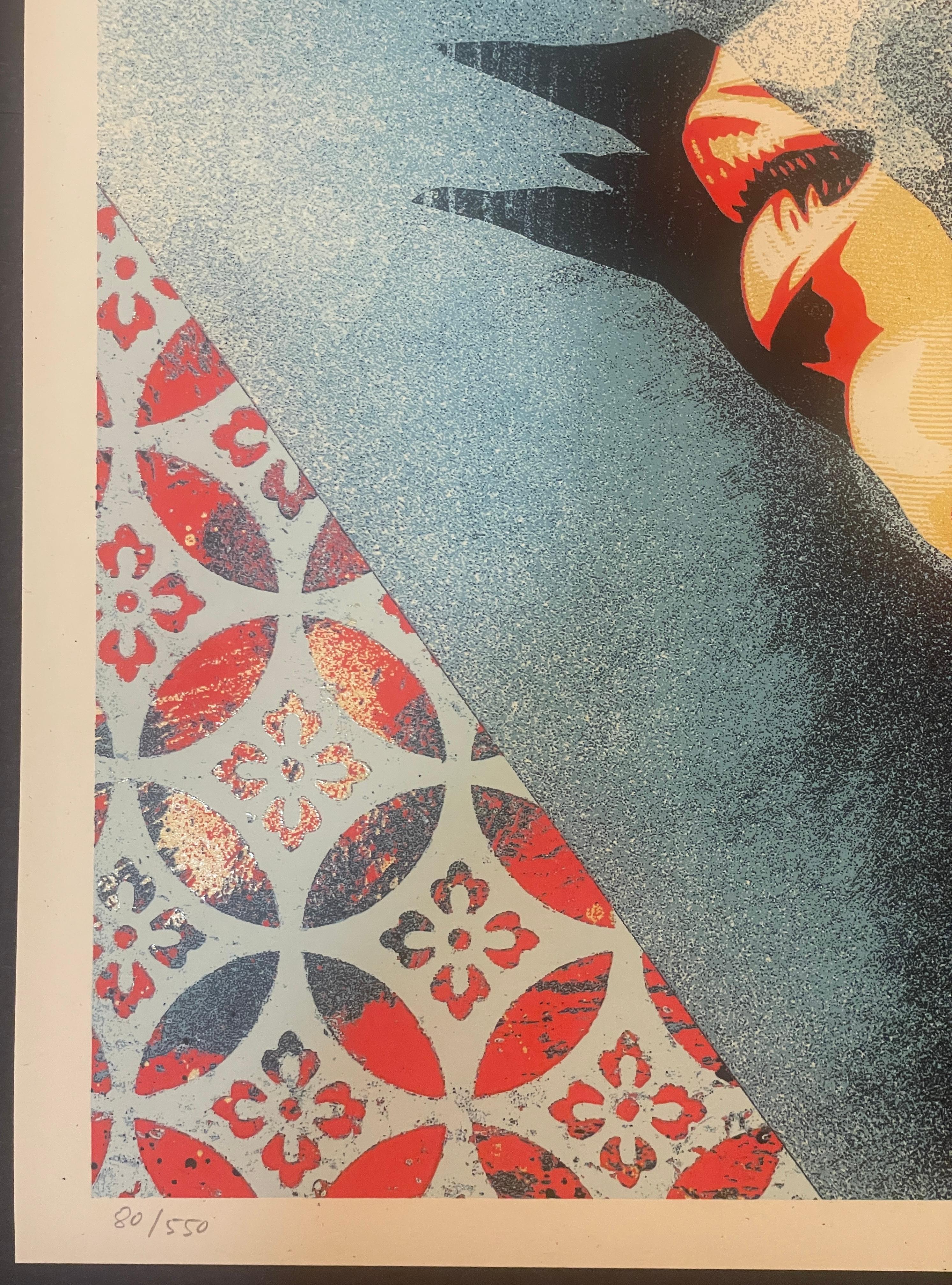 Shepard Fairey Israel Palestine Meditation Women Screenprint Contemporary Street For Sale 6