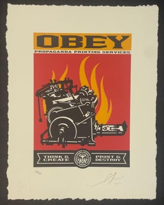 Shepard Fairey Letterpress Print & Destroy Silkscreen Contemporary Street Art