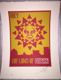 Shepard Fairey Letterpress Print Law Of Physics edition of only 10 Rare Street 