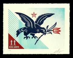 Shepard Fairey Letterpress Print "Rise Above Bird" Street Urban Contemporary Art