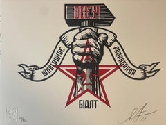 Shepard Fairey Letterpress Screenprint "Hammer And Fist" Obey Giant Contemporary