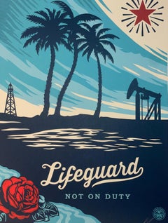 Shepard Fairey Lifeguard Not on Duty Siebdruck Contemporary Street Art Sommer