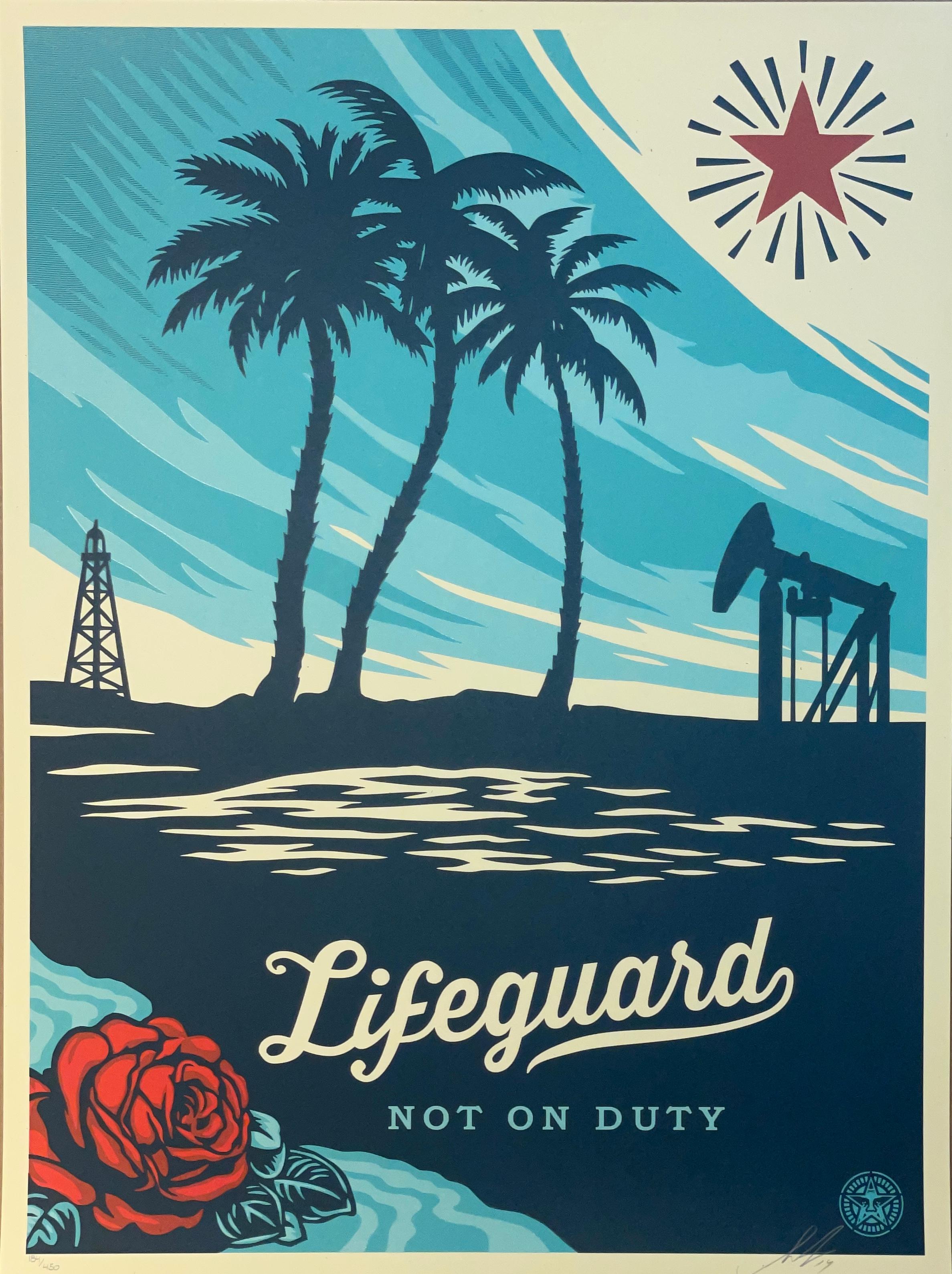 Shepard Fairey Salvavidas Fuera de Servicio Serigrafía Arte Urbano Contemporáneo Verano en venta 5