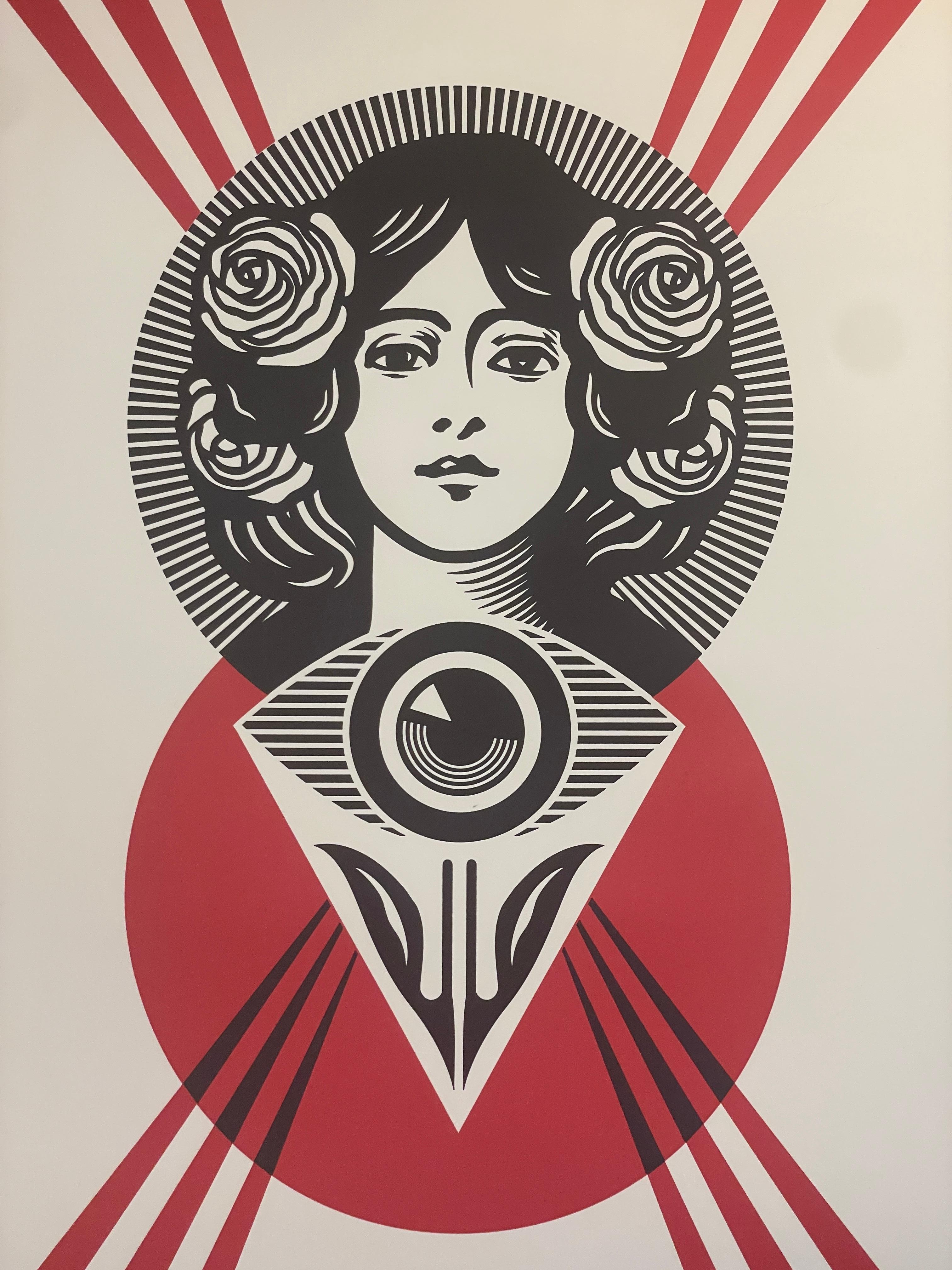 Shepard Fairey Tercer ojo abierto Serigrafía tipográfica Arte callejero contemporáneo en venta 1