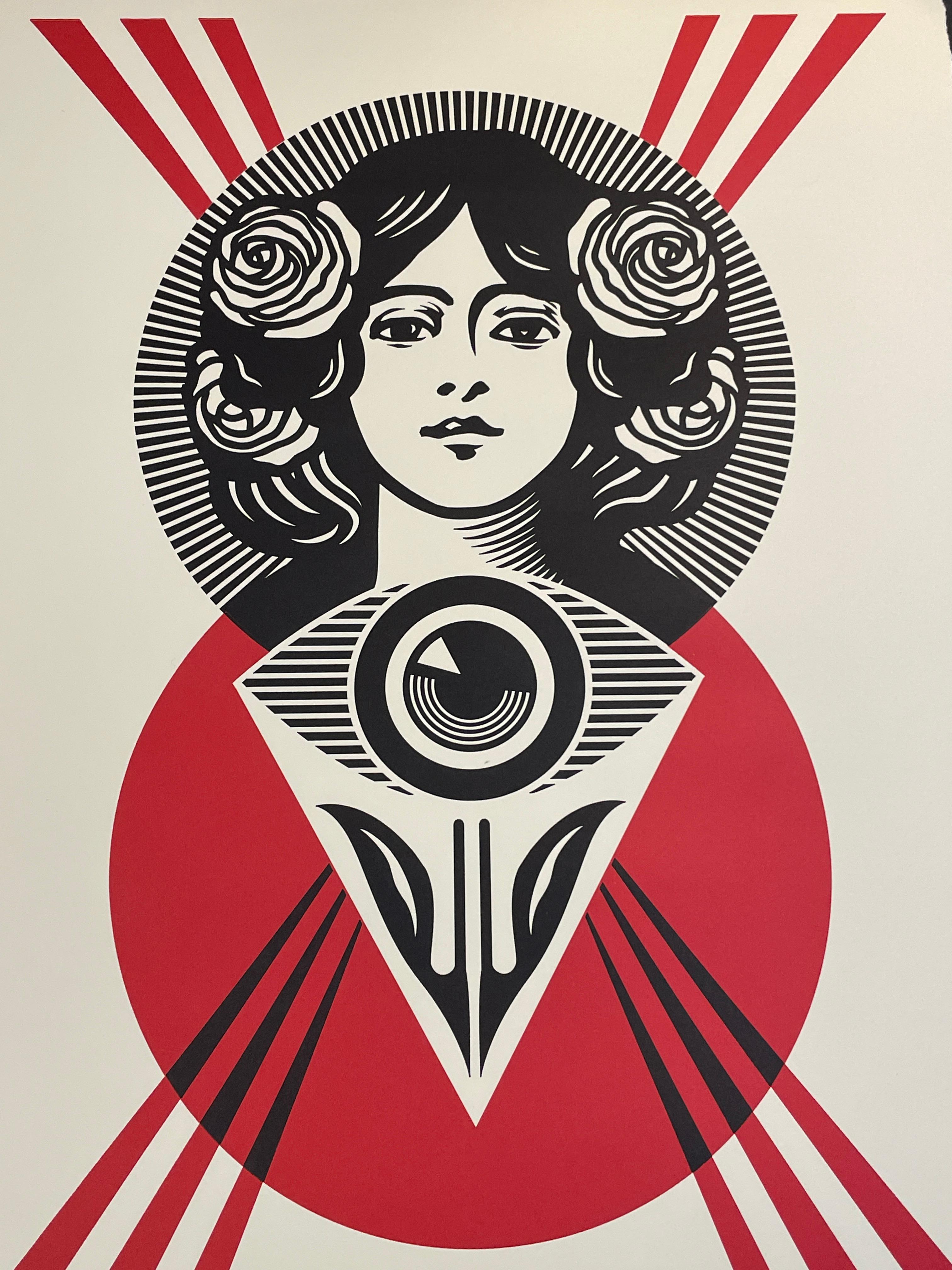 Shepard Fairey Tercer ojo abierto Serigrafía tipográfica Arte callejero contemporáneo en venta 3