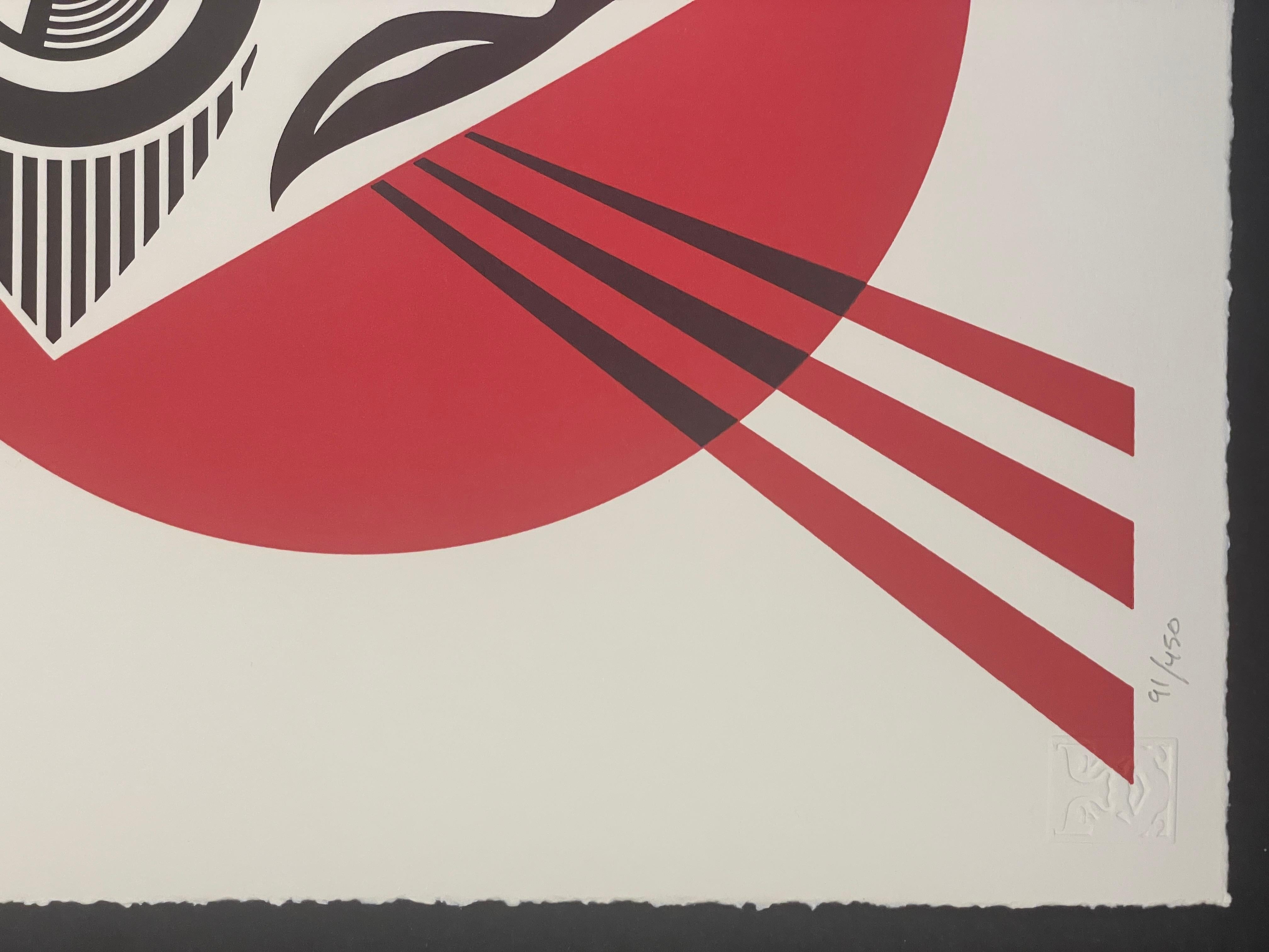 Shepard Fairey Tercer ojo abierto Serigrafía tipográfica Arte callejero contemporáneo en venta 4