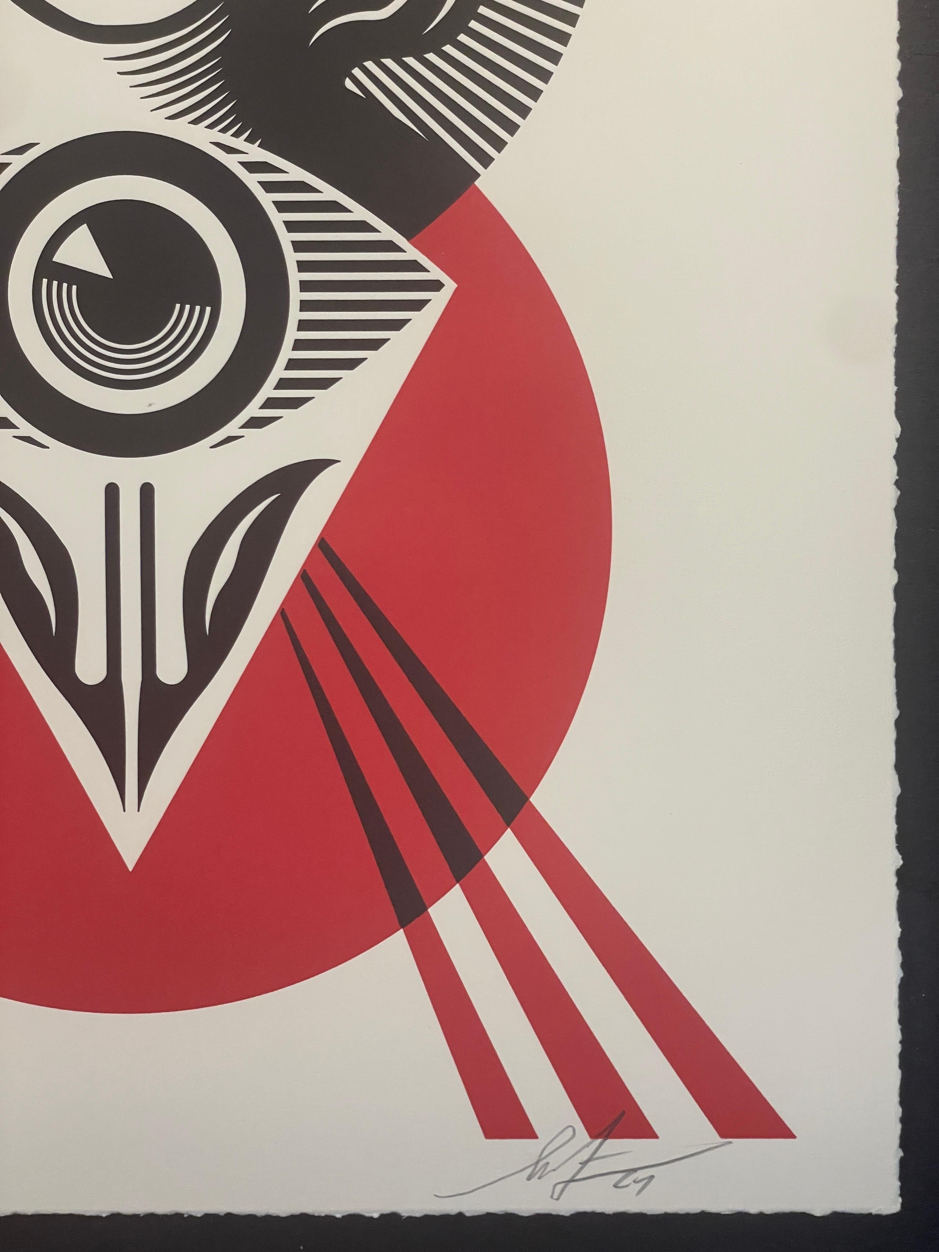 Shepard Fairey Tercer ojo abierto Serigrafía tipográfica Arte callejero contemporáneo en venta 5