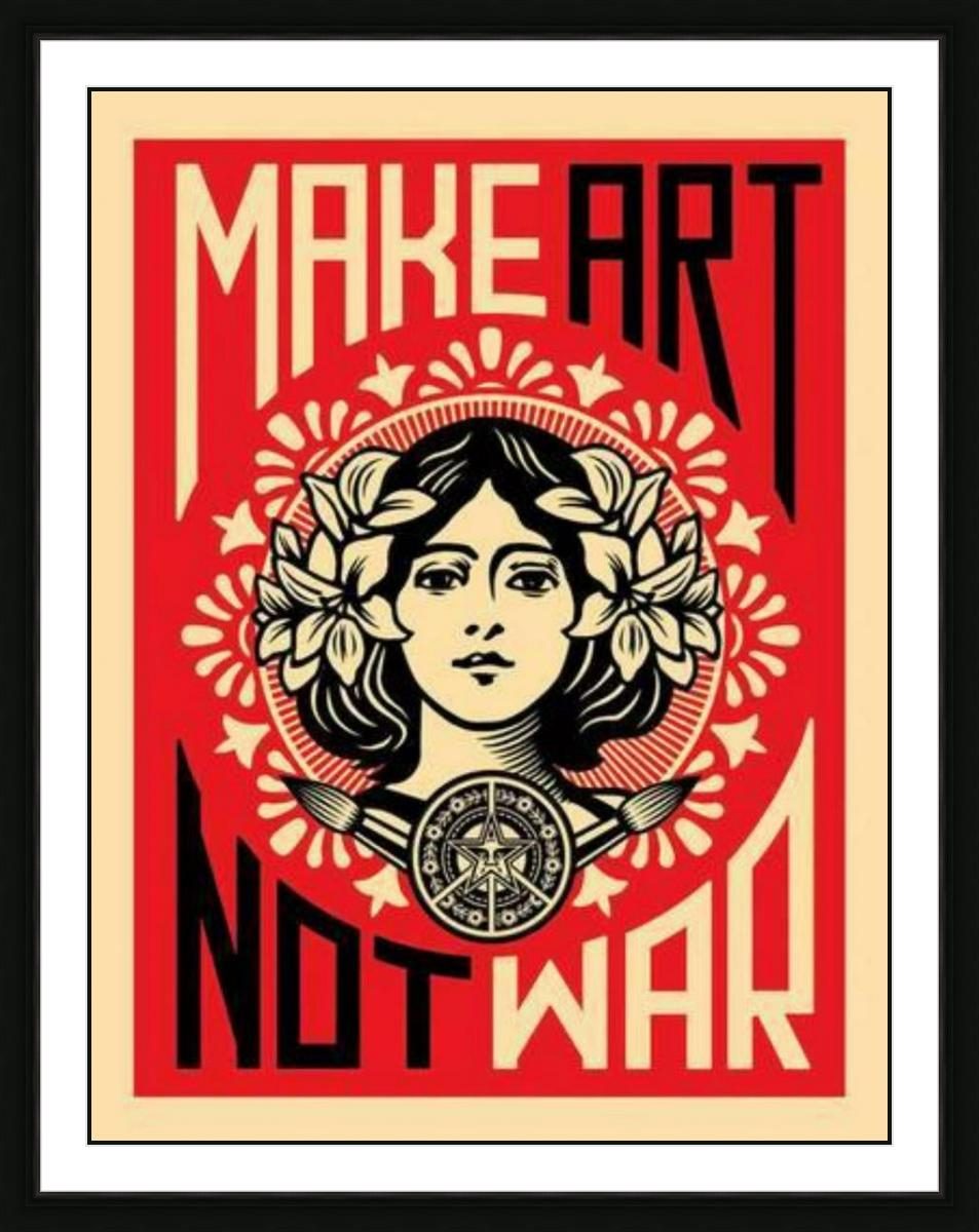 Signed Shepard Fairey 2017- Original-Large Format OBEY - Make Art Not War 