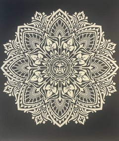 Shepard Fairey Mandala Ornament Nero 2 Serigrafia contemporanea Street Art OBEY